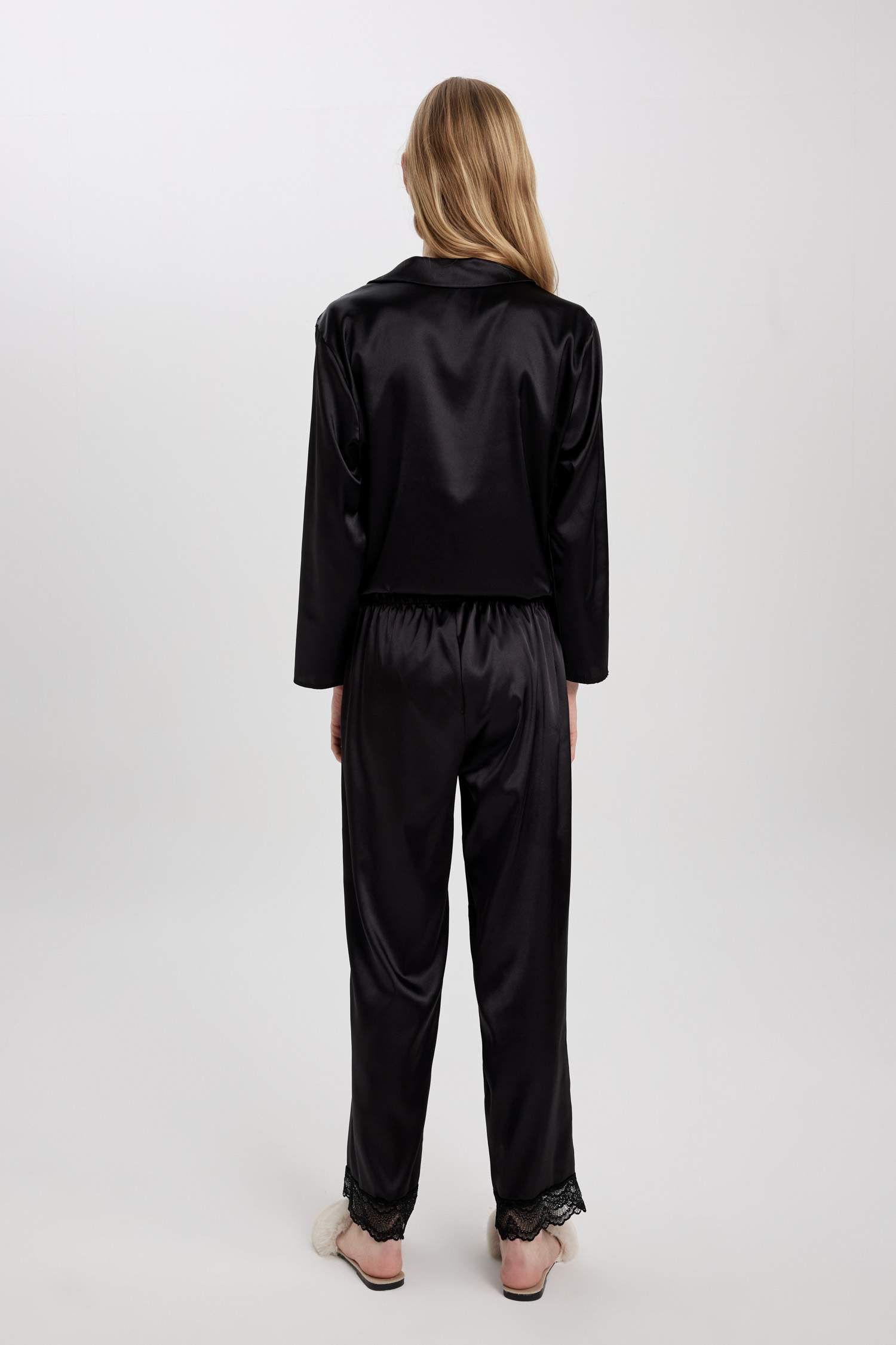 Fall in Love Regular Fit Uzun Boy Saten Pijama Altı