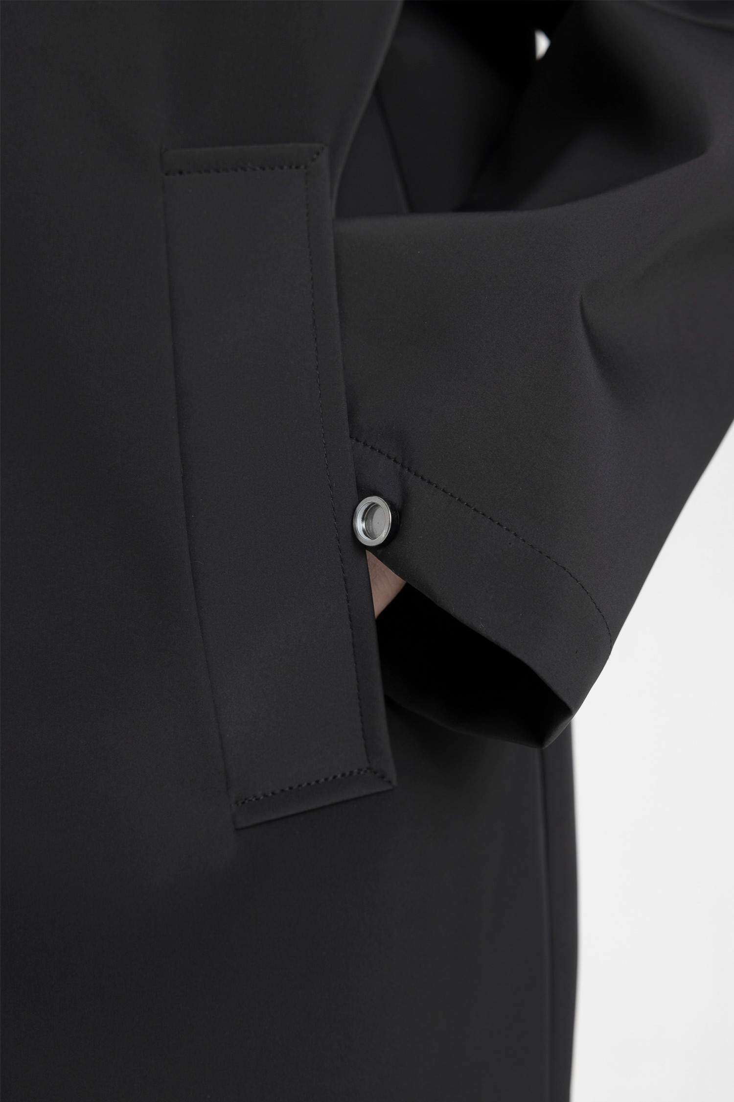 Kapüşonlu Suni Deri Parka Çıtçıt Kapamalı Cepli