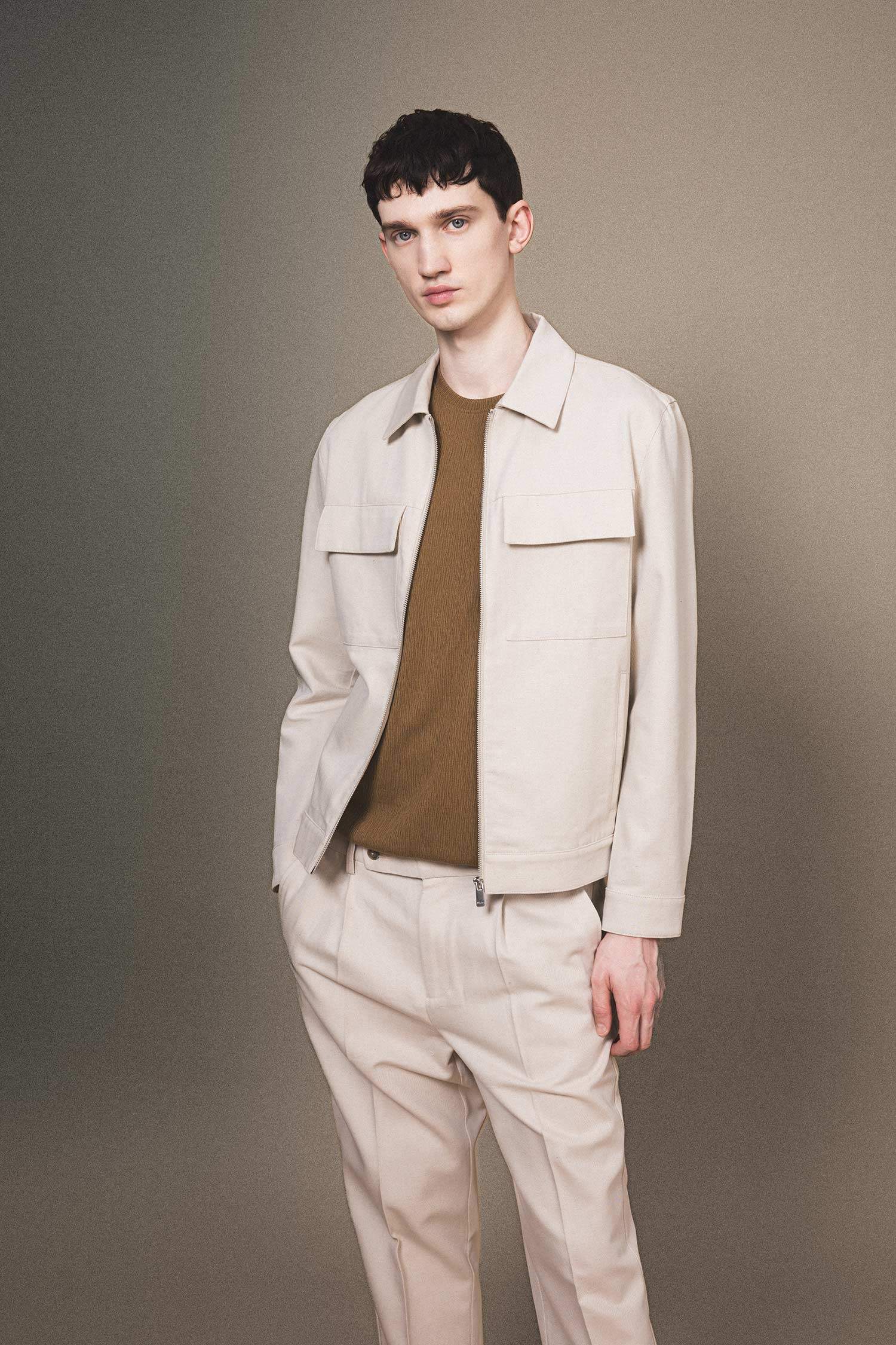 Mont Ceket Gömlek Yaka Yarım Astar Fermuarlı Cepli Mevsimlik Baharlık Keten