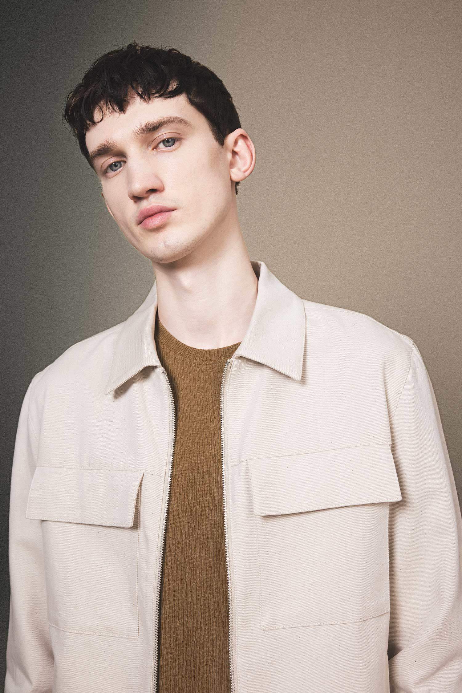 Mont Ceket Gömlek Yaka Yarım Astar Fermuarlı Cepli Mevsimlik Baharlık Keten