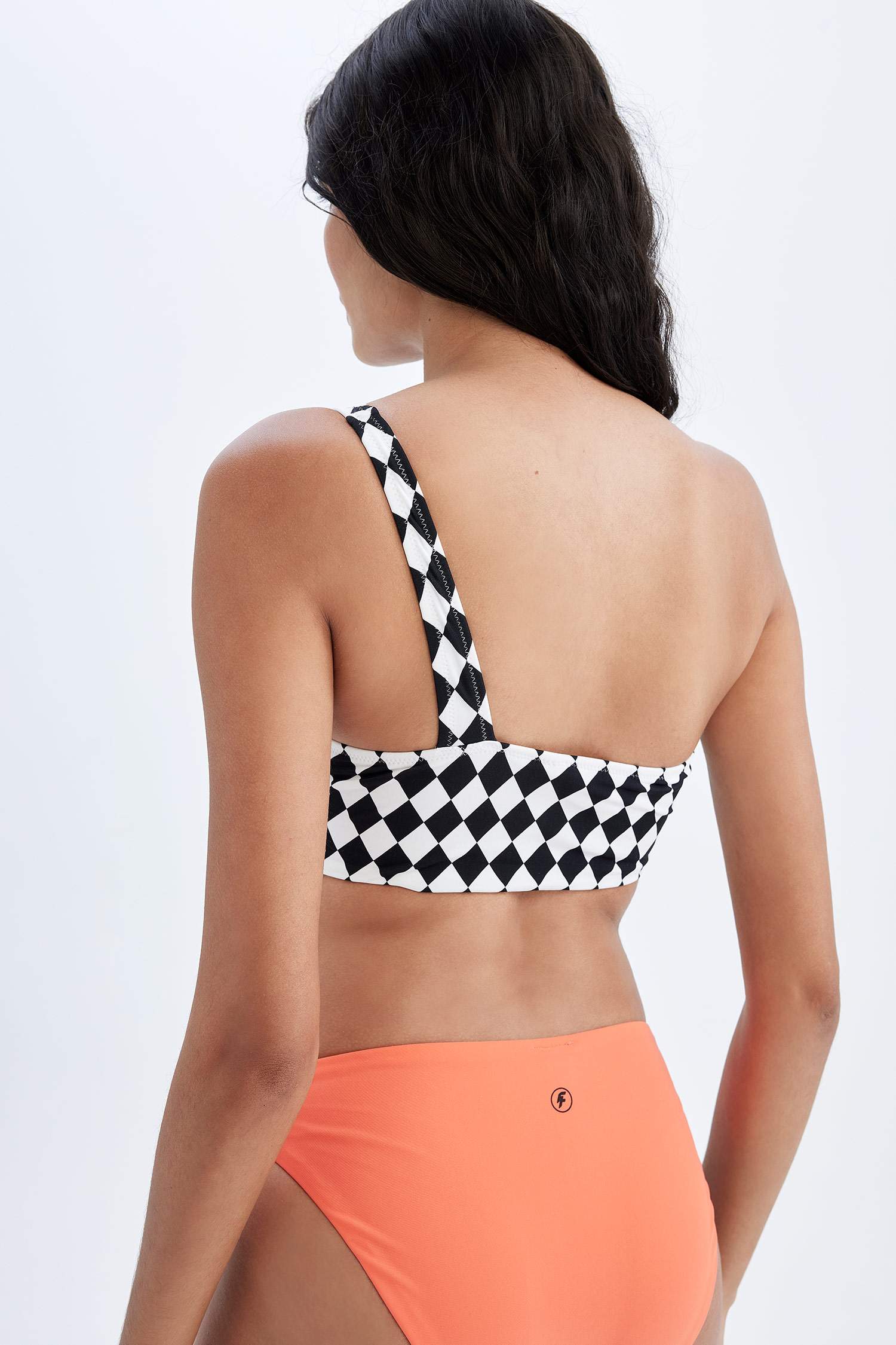 DeFactoFit Checkerboard Pattern Bikini Top