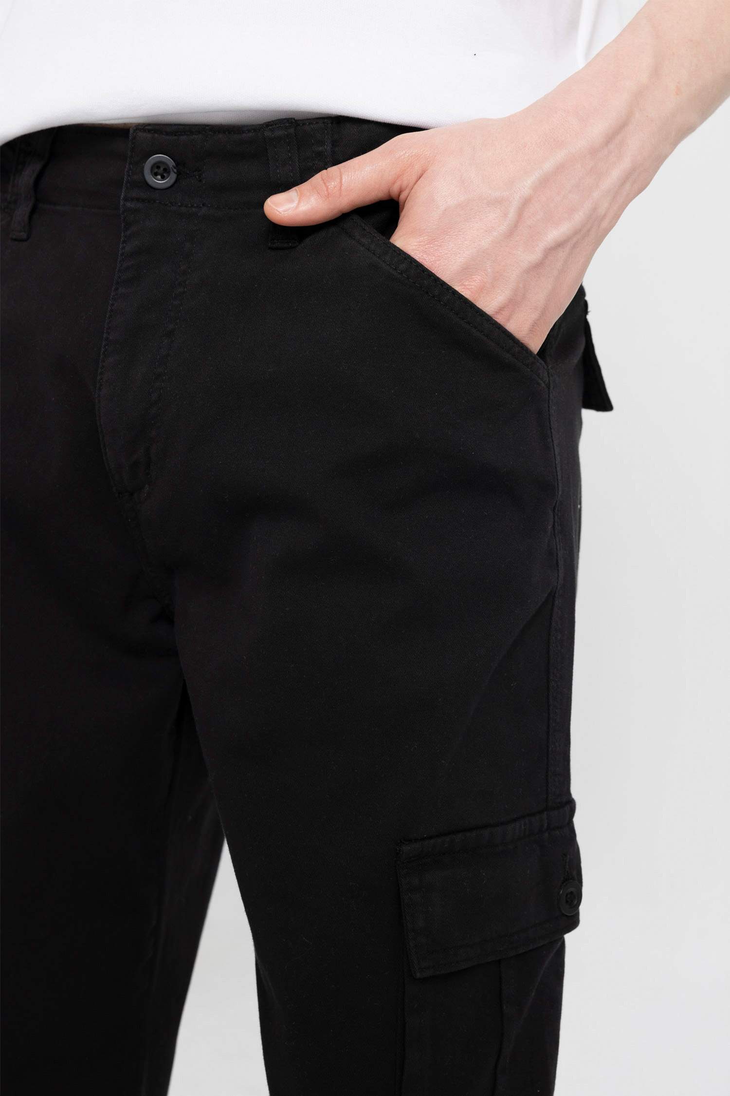 Yazlık Gabardin Pantolon Kargo Cepli Düz Paça 