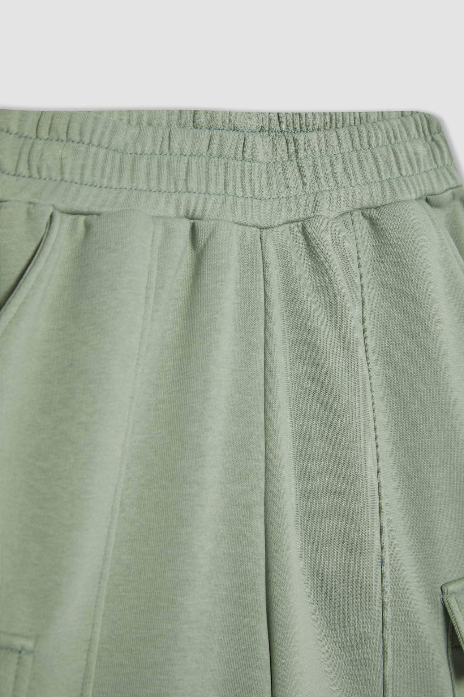 بنطلون بجامة رياضي كارجو بناتي برجل واسع