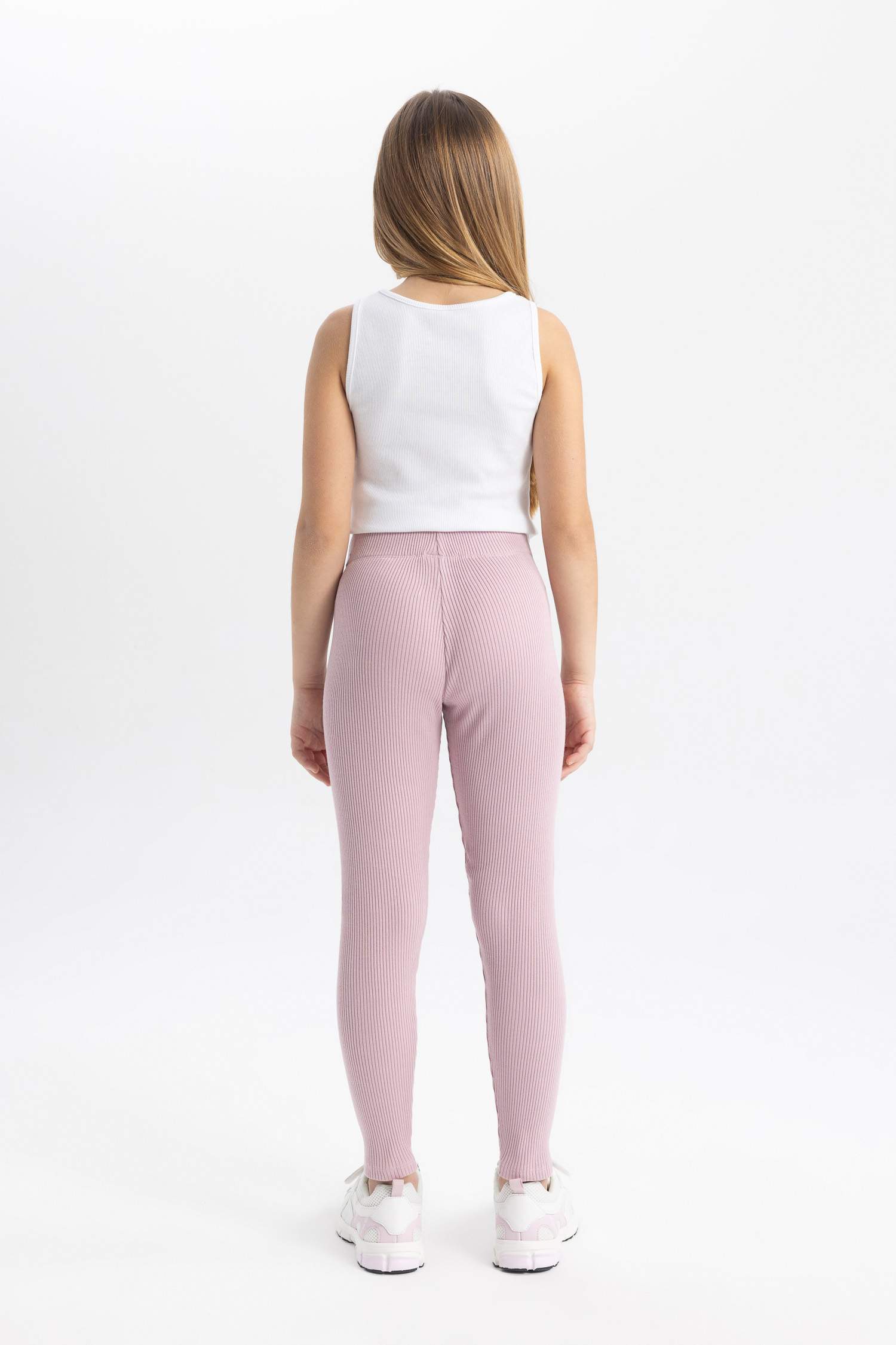 Kız Çocuk Uzun Boy Fitilli Kaşkorse Basic Düz Tayt