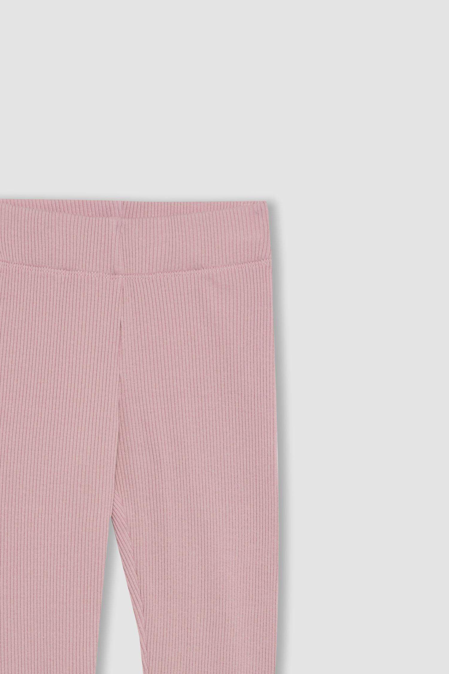 Kız Çocuk Uzun Boy Fitilli Kaşkorse Basic Düz Tayt