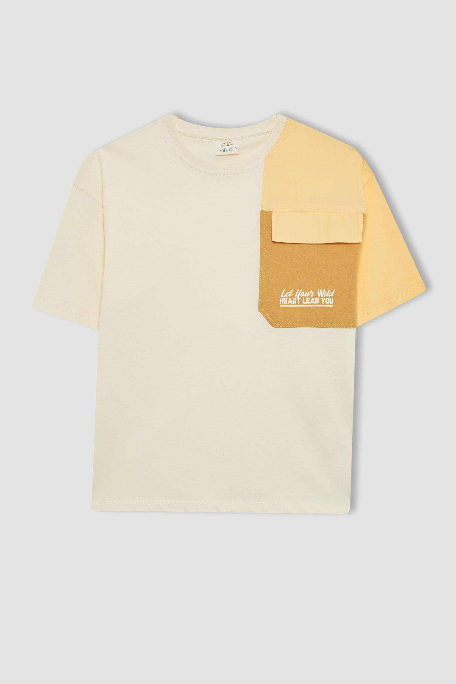 Ұлдарға дөңгелек жаға басып шығарылған қысқа жеңді Қысқа жеңді футболка