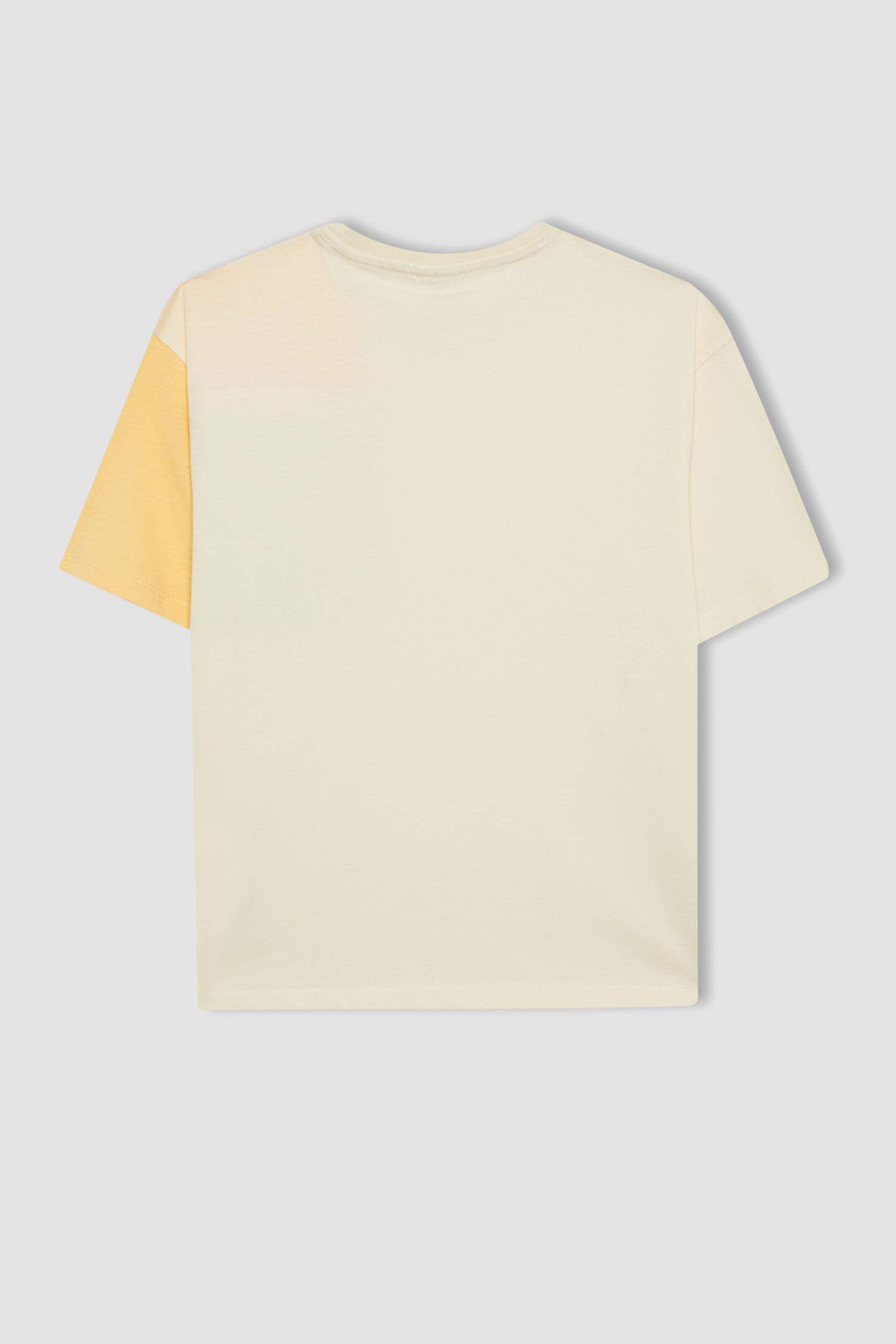 Ұлдарға дөңгелек жаға басып шығарылған қысқа жеңді Қысқа жеңді футболка