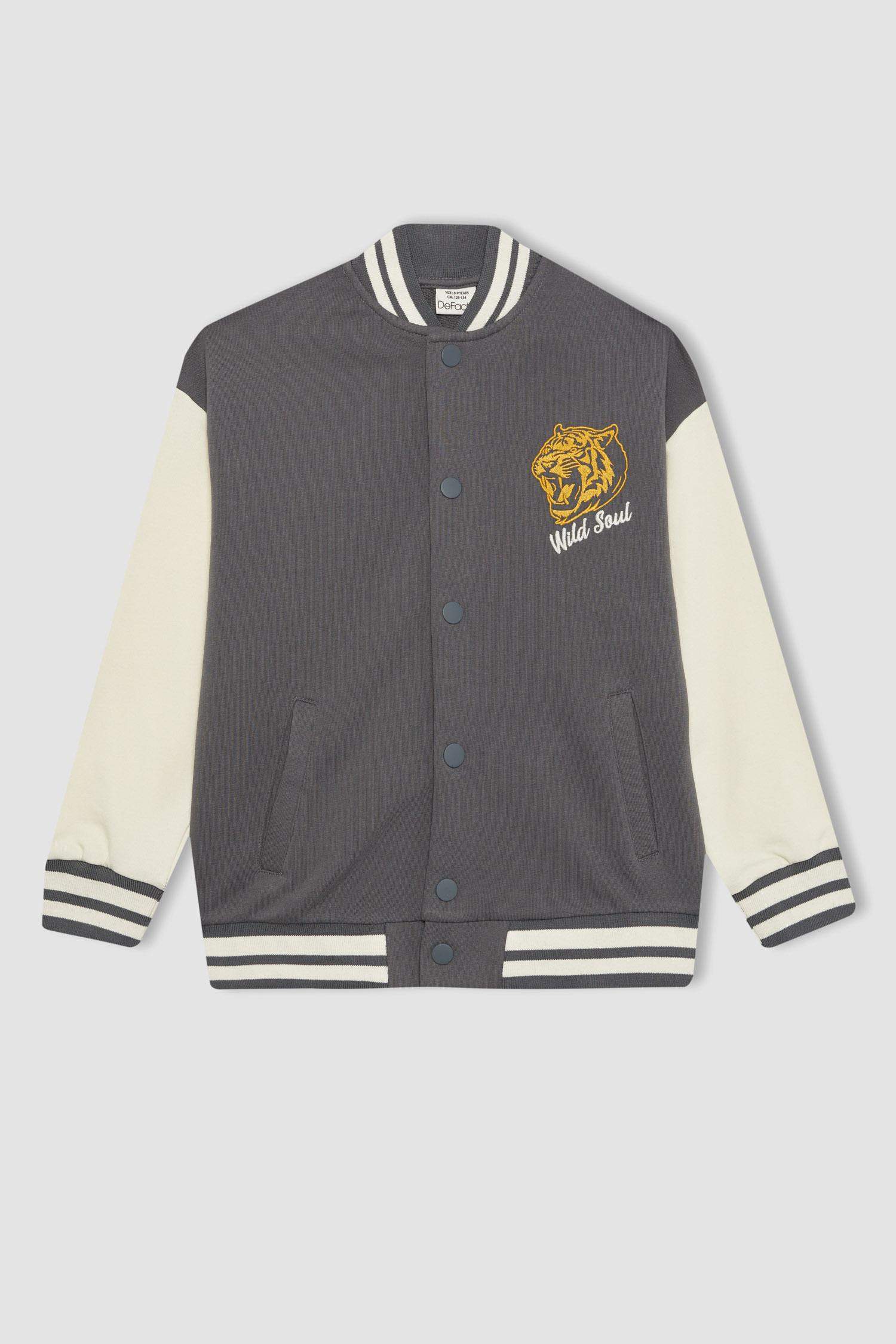 جاكيت بومبر ولادي اوفر سايز  مطبوع