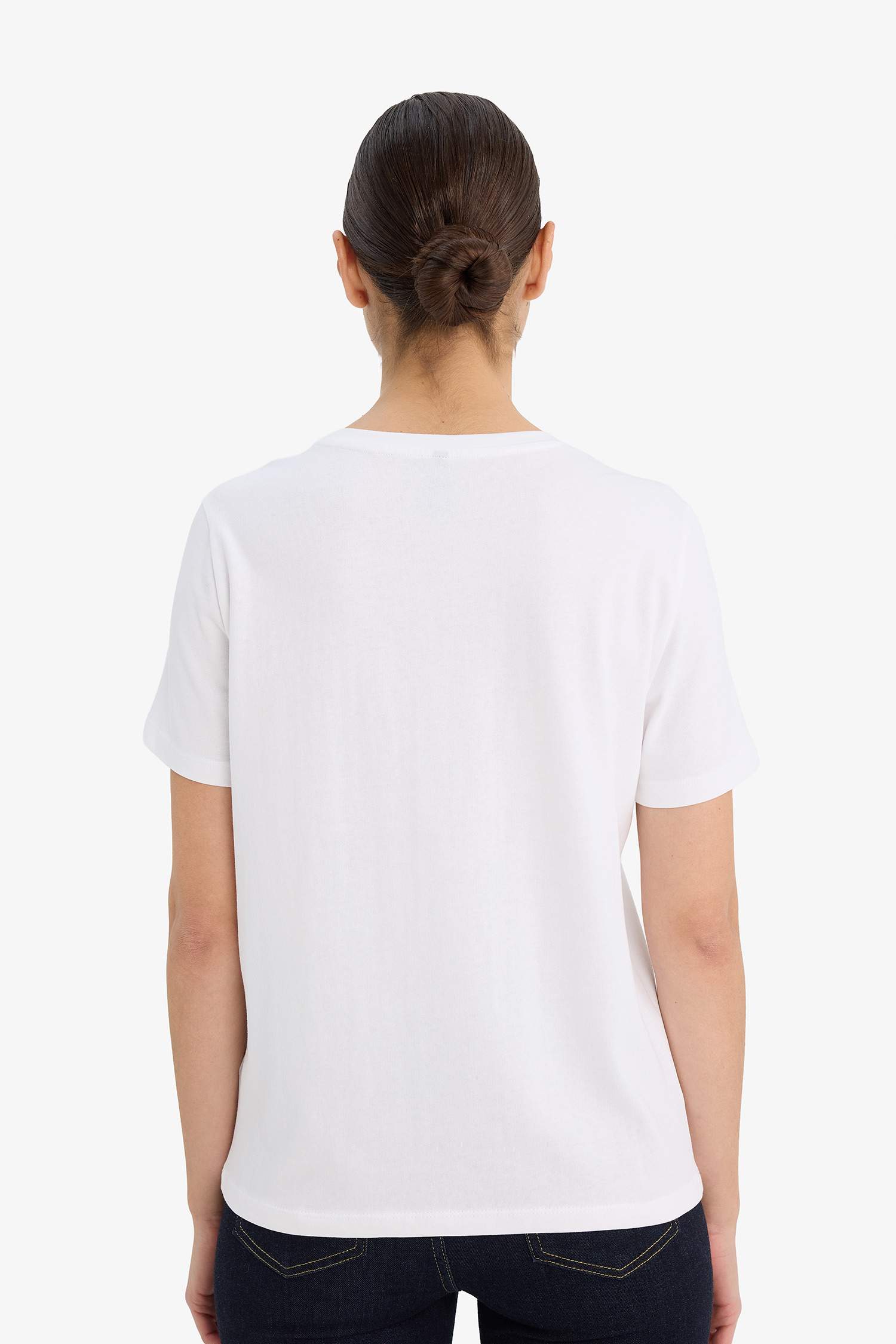 Relax Fit дөңгелек жағалы қысқа жеңді Premium негізгі basic футболка