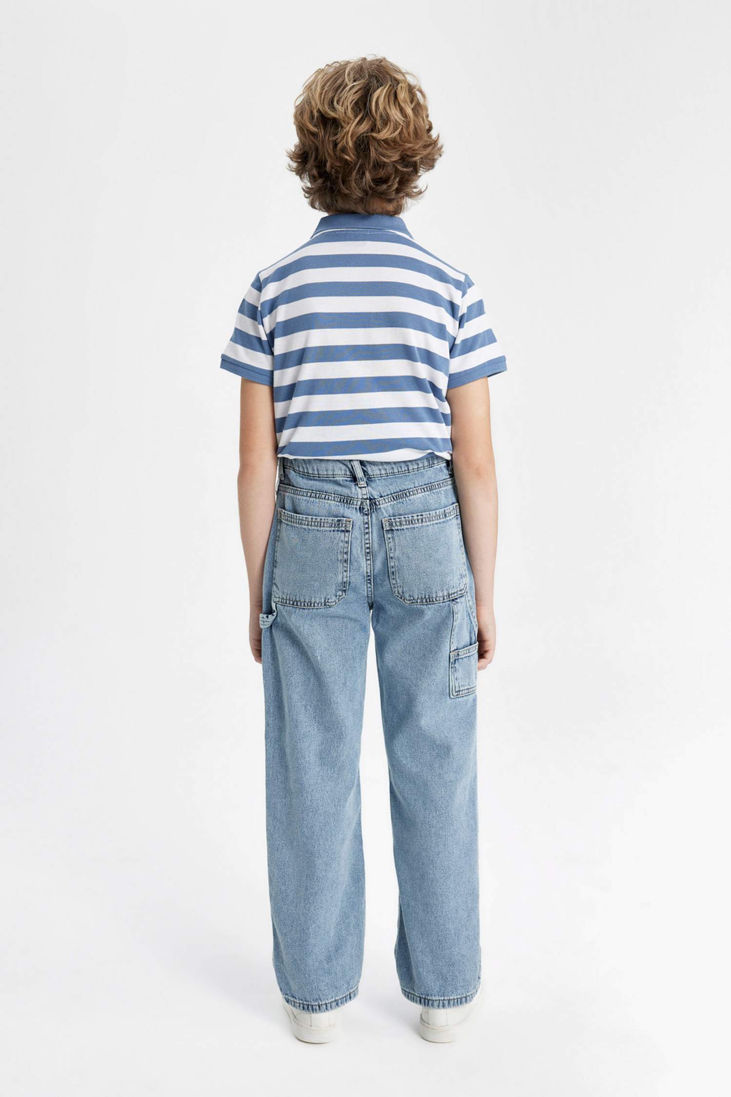 بنطرون جينز ولادي وايد برجل واسع بجيب