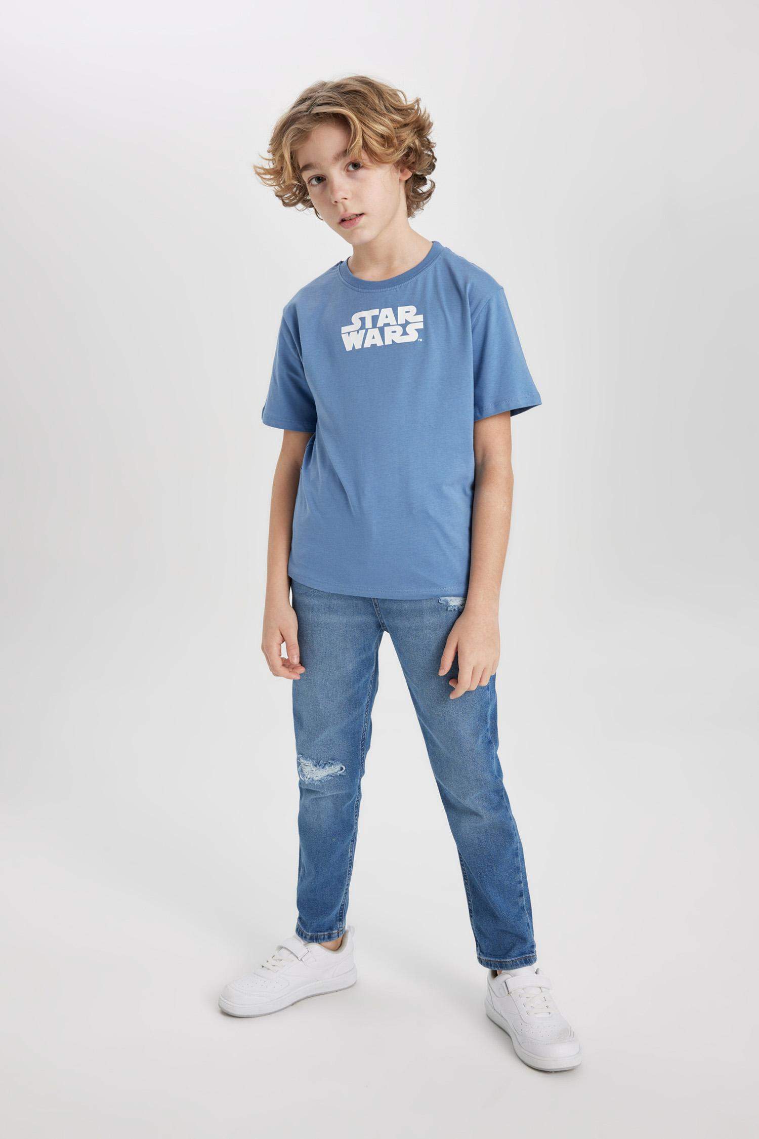 Erkek Çocuk Carrot Fit  Yırtık Detaylı Düz Paça Jean Pantolon