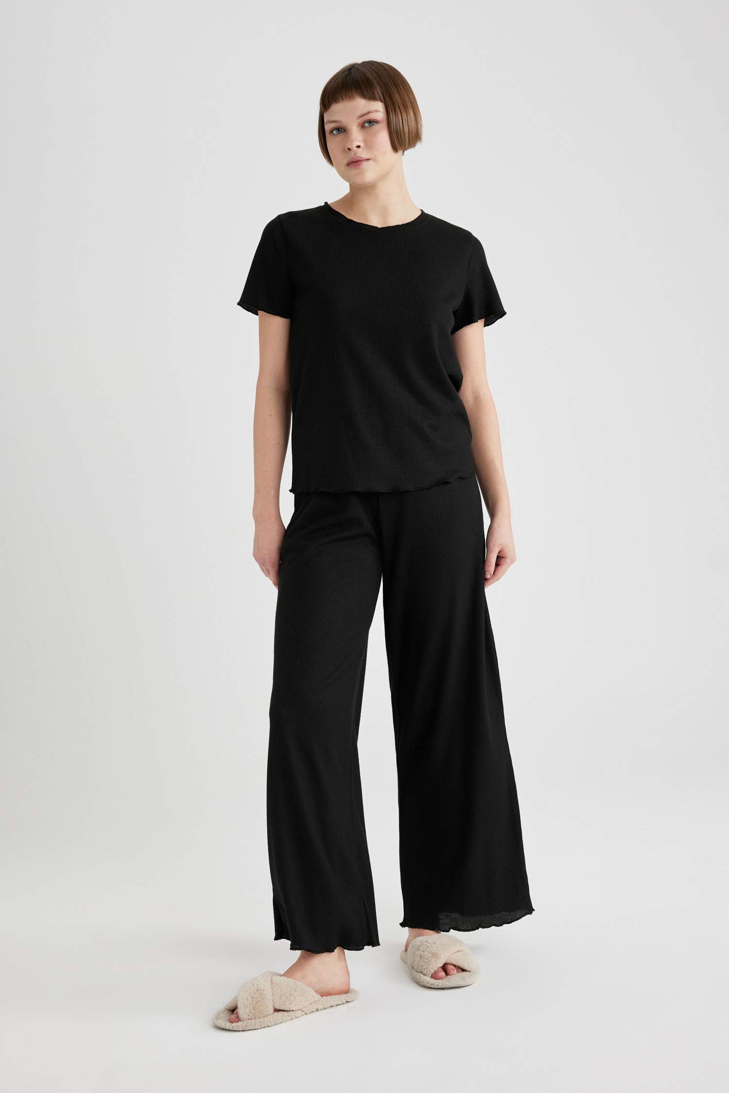 Regular Fit Waffle Casual Pijama Altı-Fall in Love