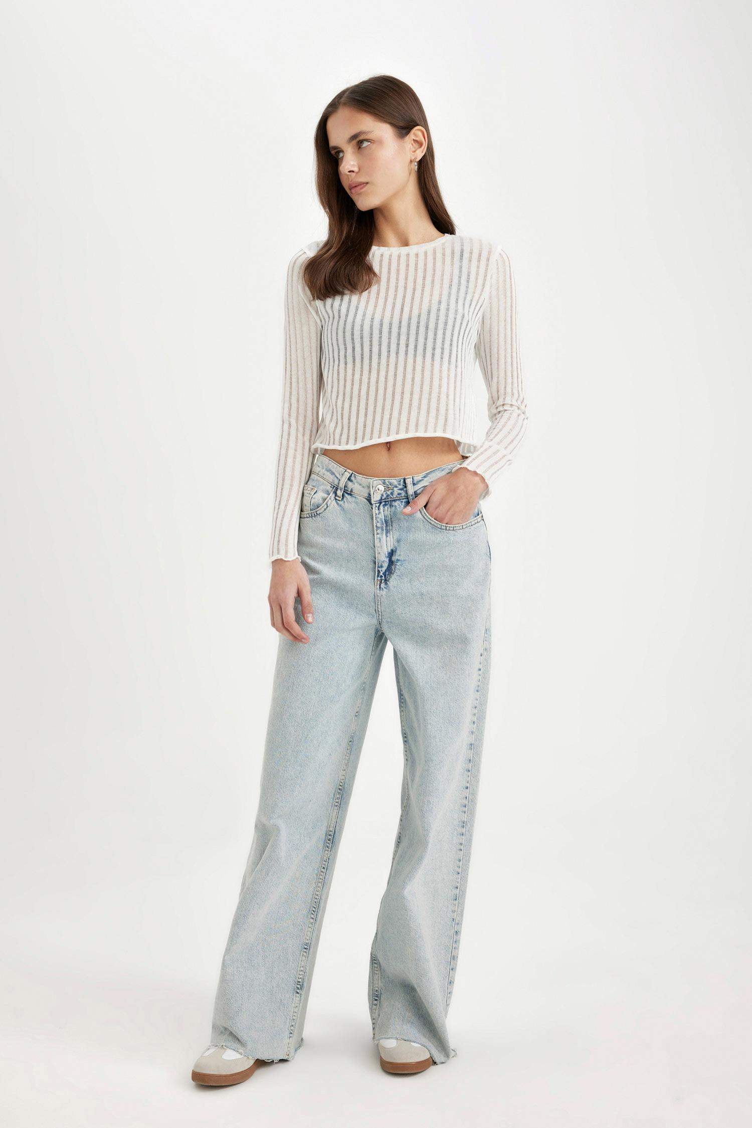 Regular Fit Crew Neck Camisole Long Sleeve T-Shirt