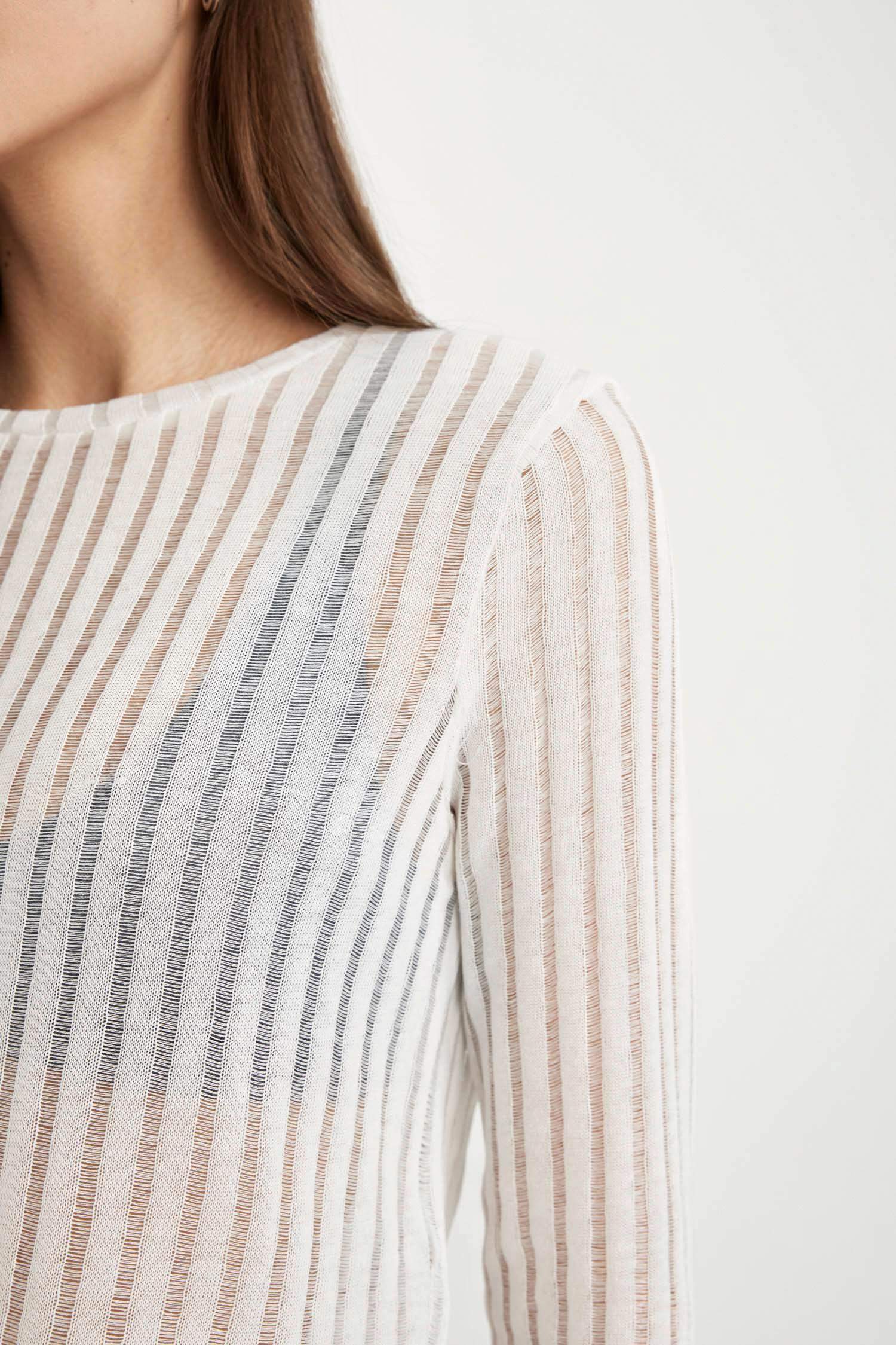 Regular Fit Crew Neck Camisole Long Sleeve T-Shirt