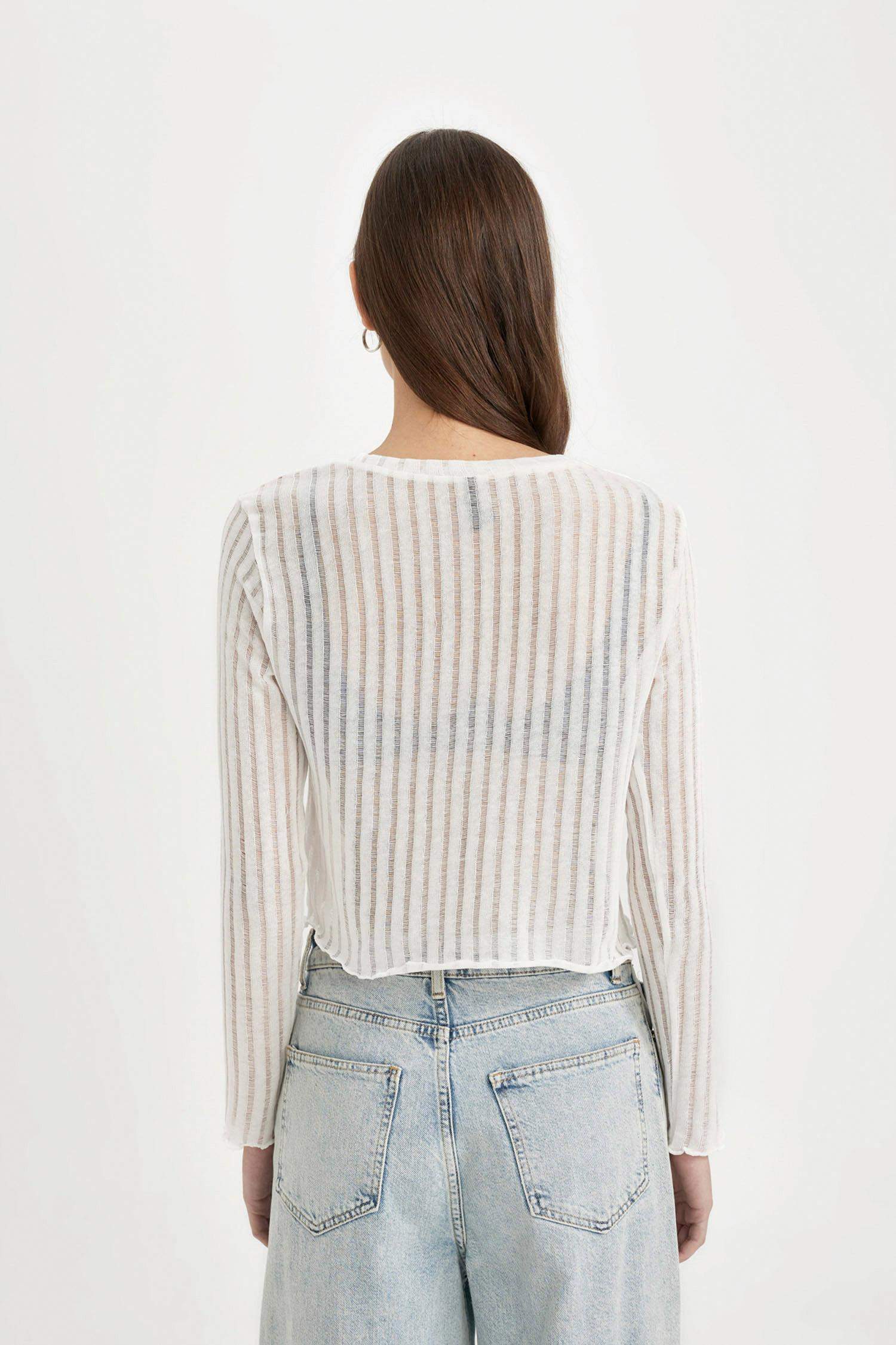 Regular Fit Crew Neck Camisole Long Sleeve T-Shirt