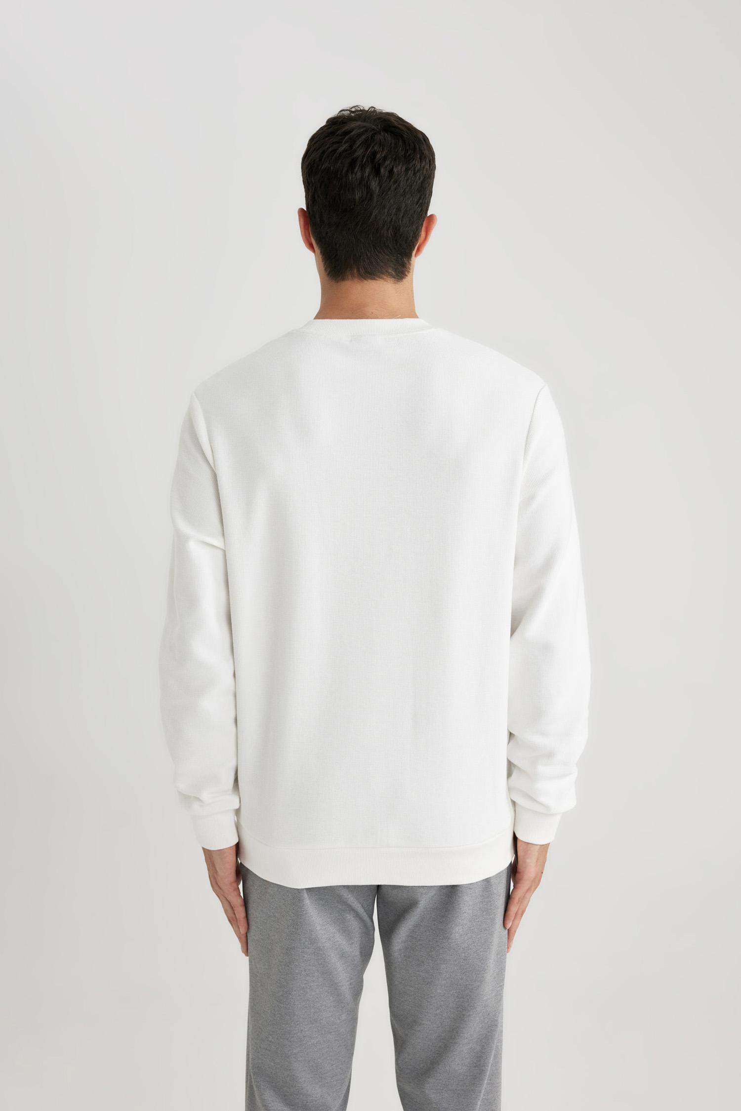 سويت شيرت محكم قصة عادية بياخة مستديرة