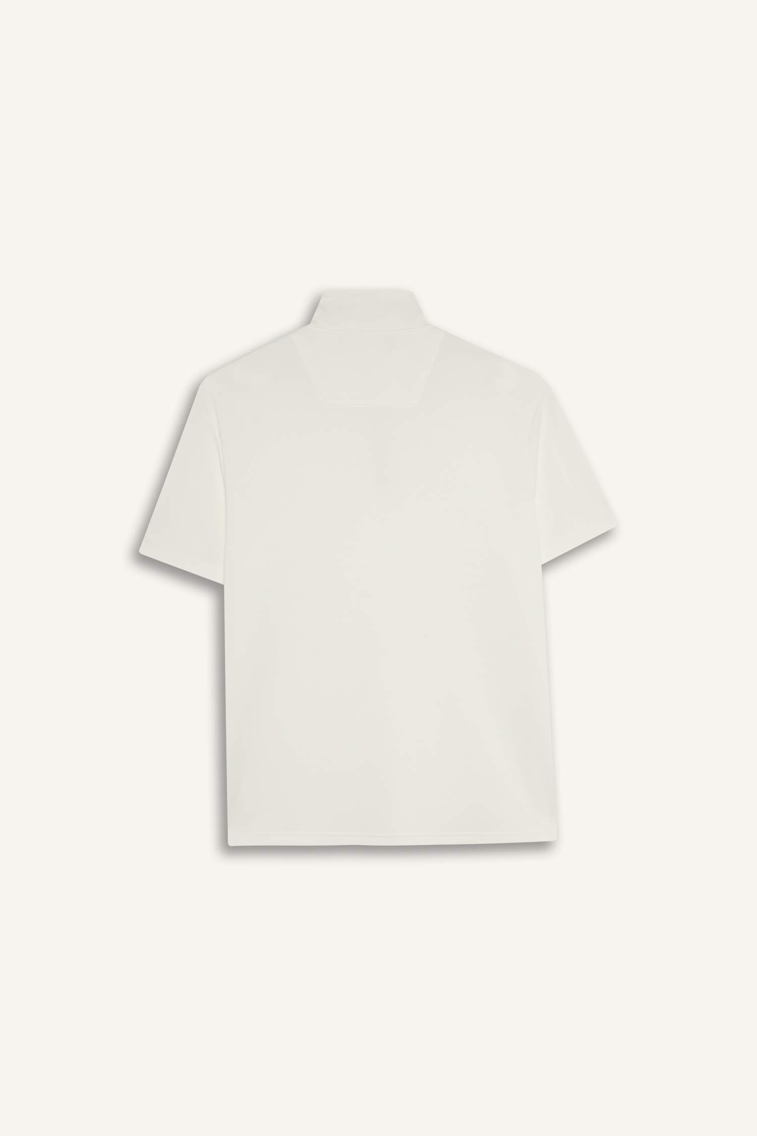 Regular Fit Dik Yaka Yarım Fermuarlı Modal Karışımlı Ağır Kumaş Kısa Kollu Tişört