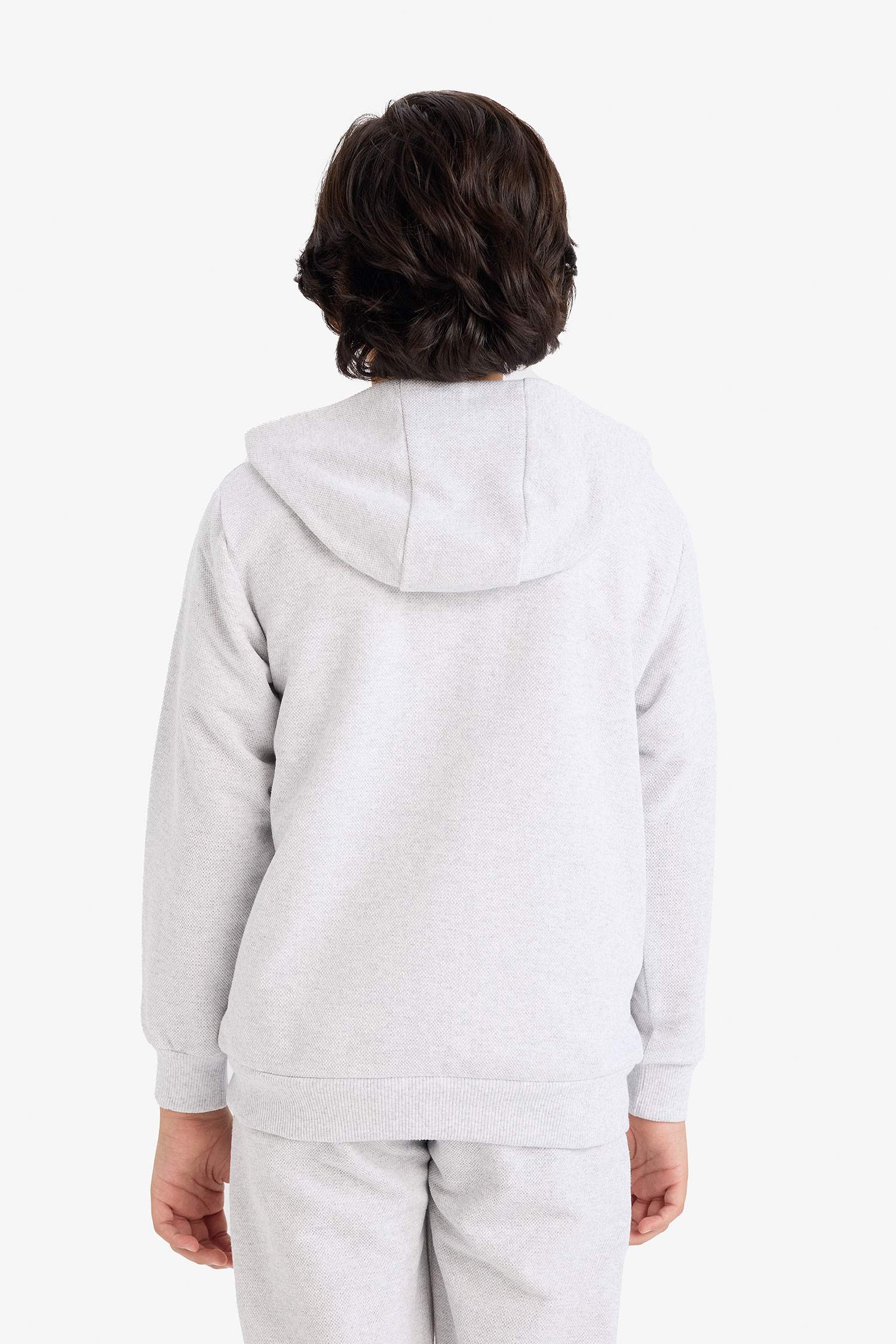 Erkek Çocuk Kapüşonlu Pike Fermuarlı Sweatshirt