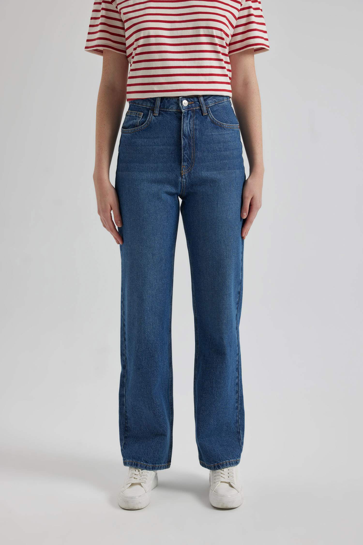 90's Wide Leg High Waist Long Jeans