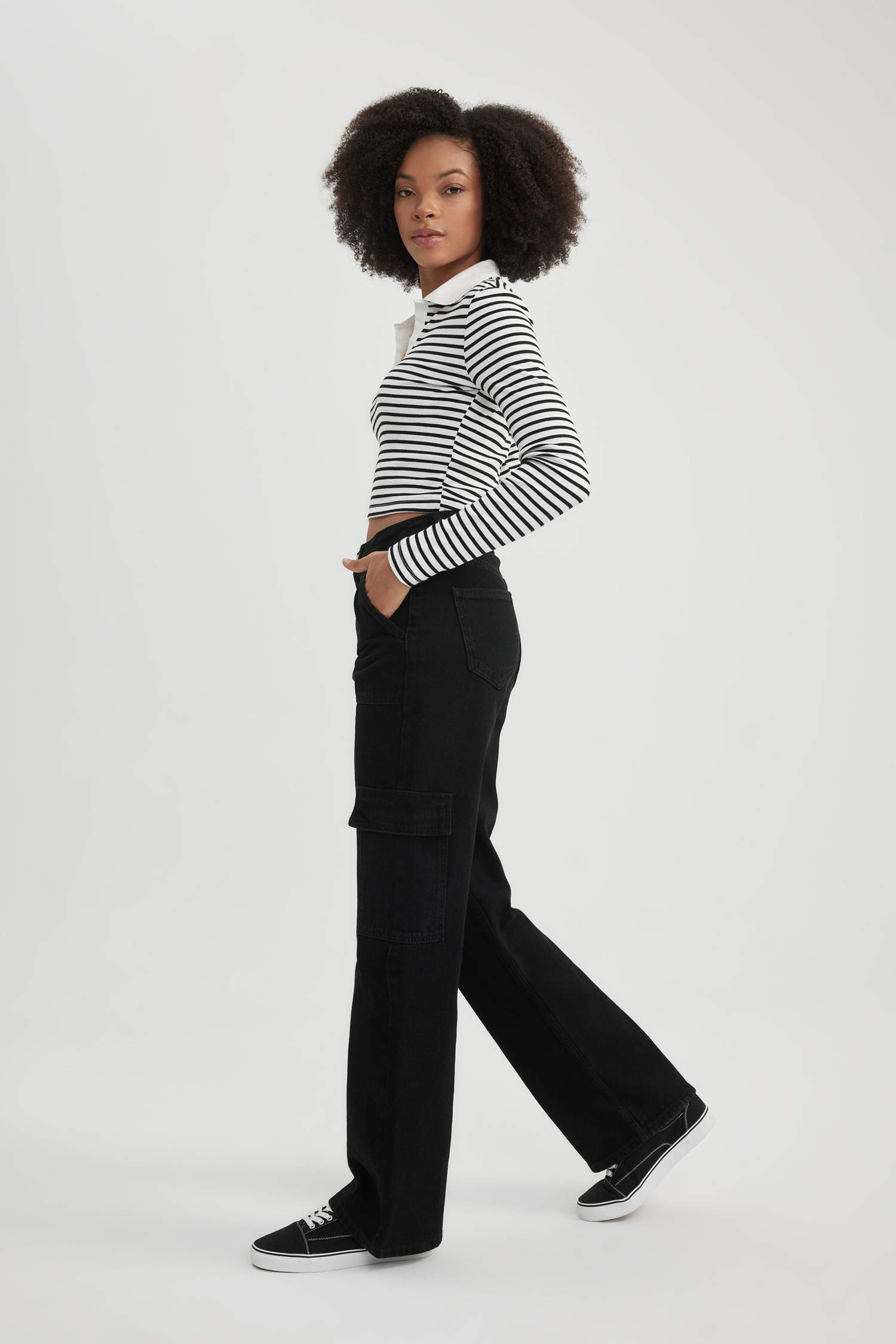 кең аяқ деним Шалбар