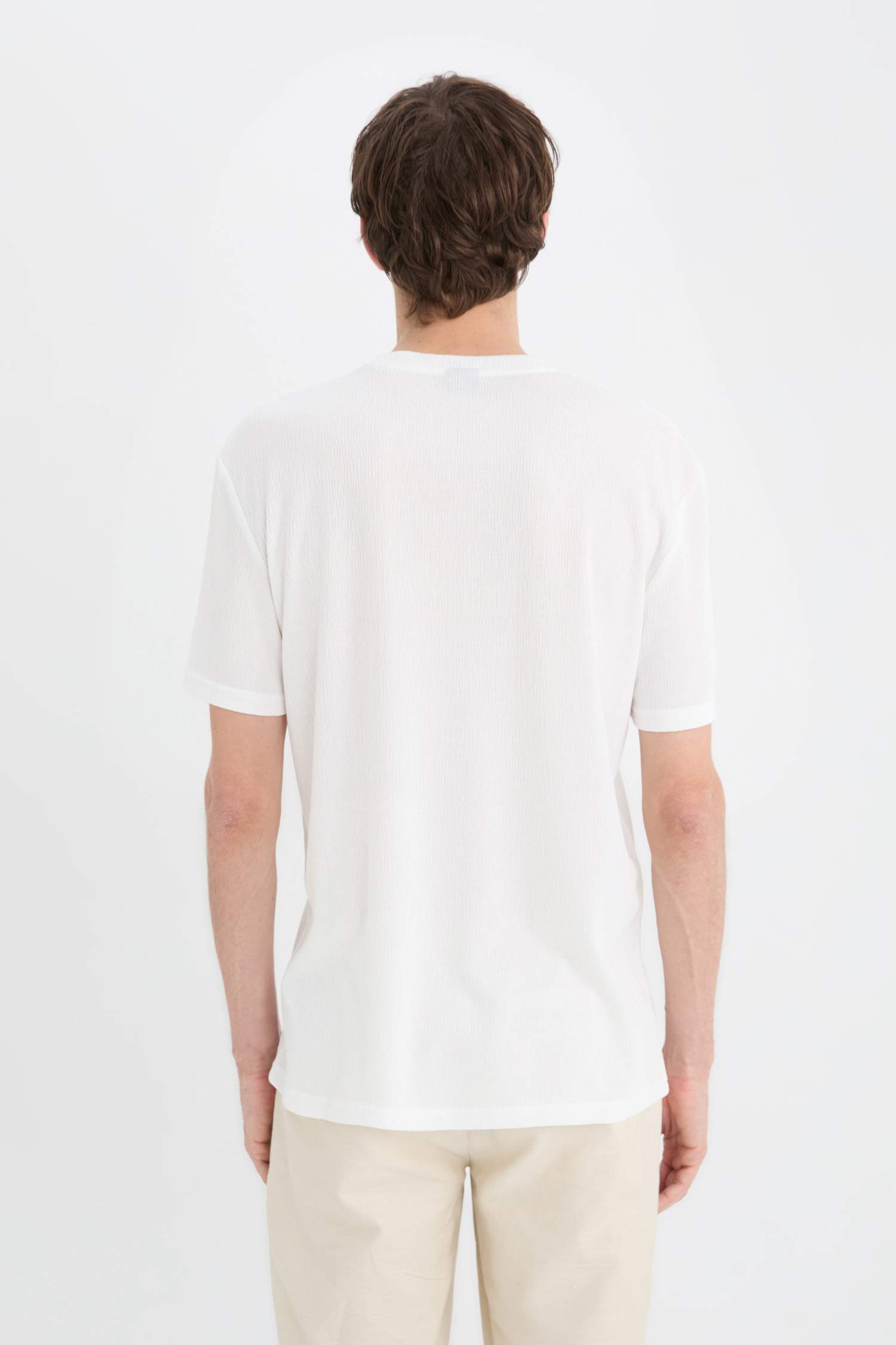 Regular Fit Bisiklet Yaka Cepli Kısa Kollu Tişört