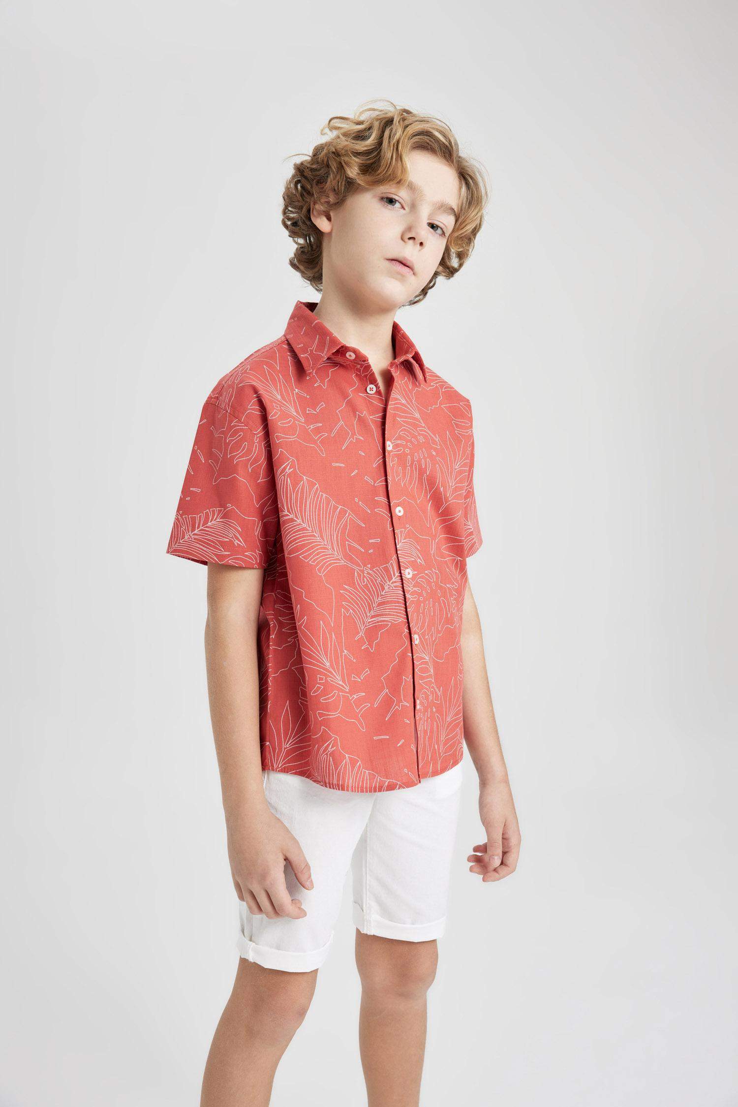 Boy Oversize Fit Polo Neck Short Sleeve Shirt