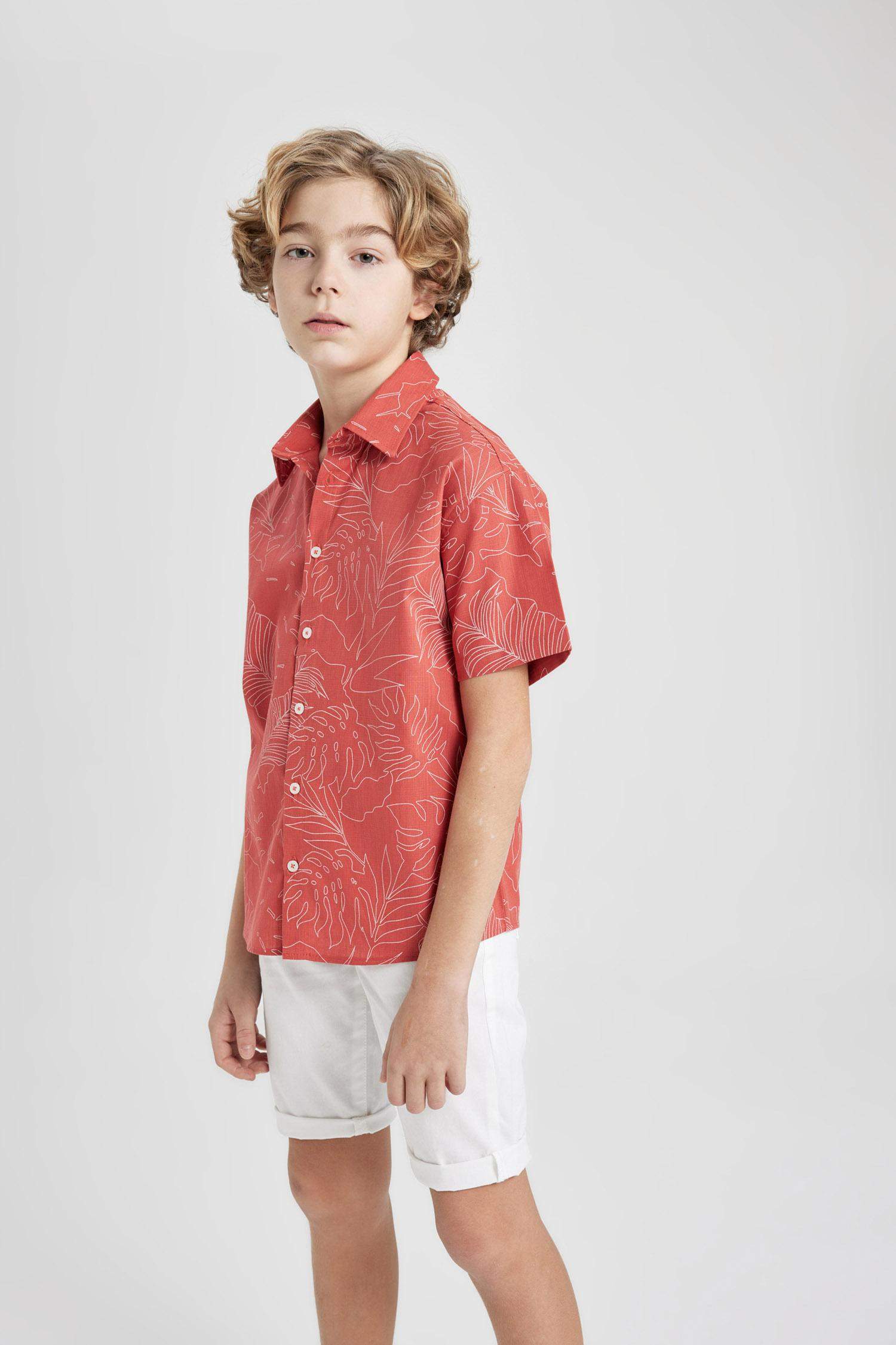 Boy Oversize Fit Polo Neck Short Sleeve Shirt