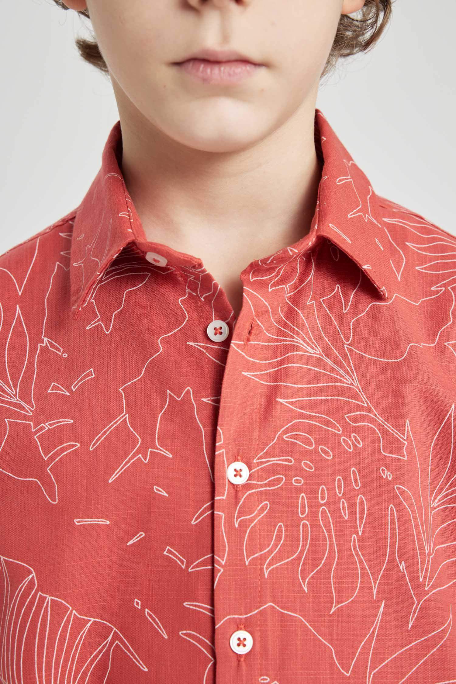 Boy Oversize Fit Polo Neck Short Sleeve Shirt