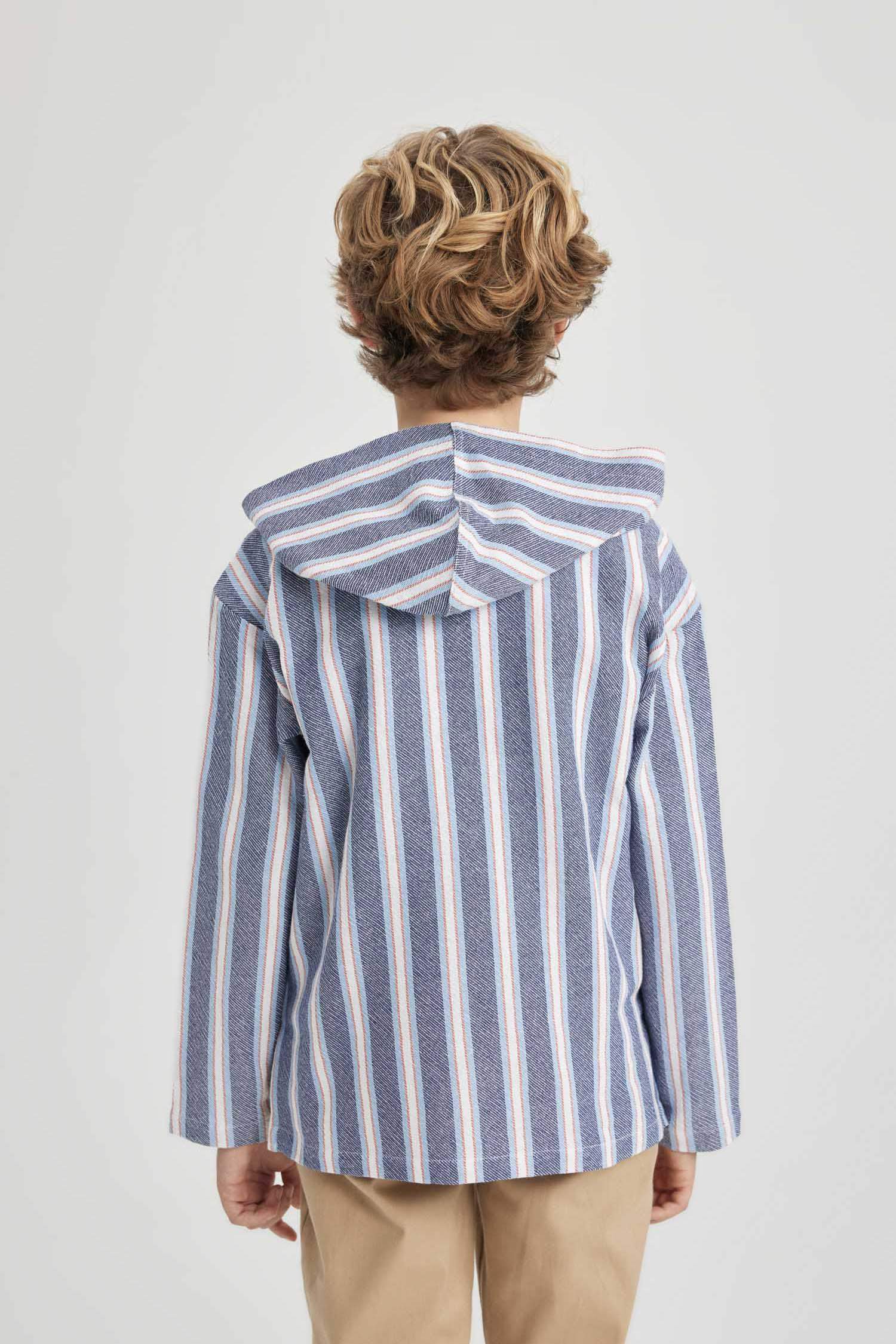 قميص اولادي كم طويل قصة عادية بكابيشون