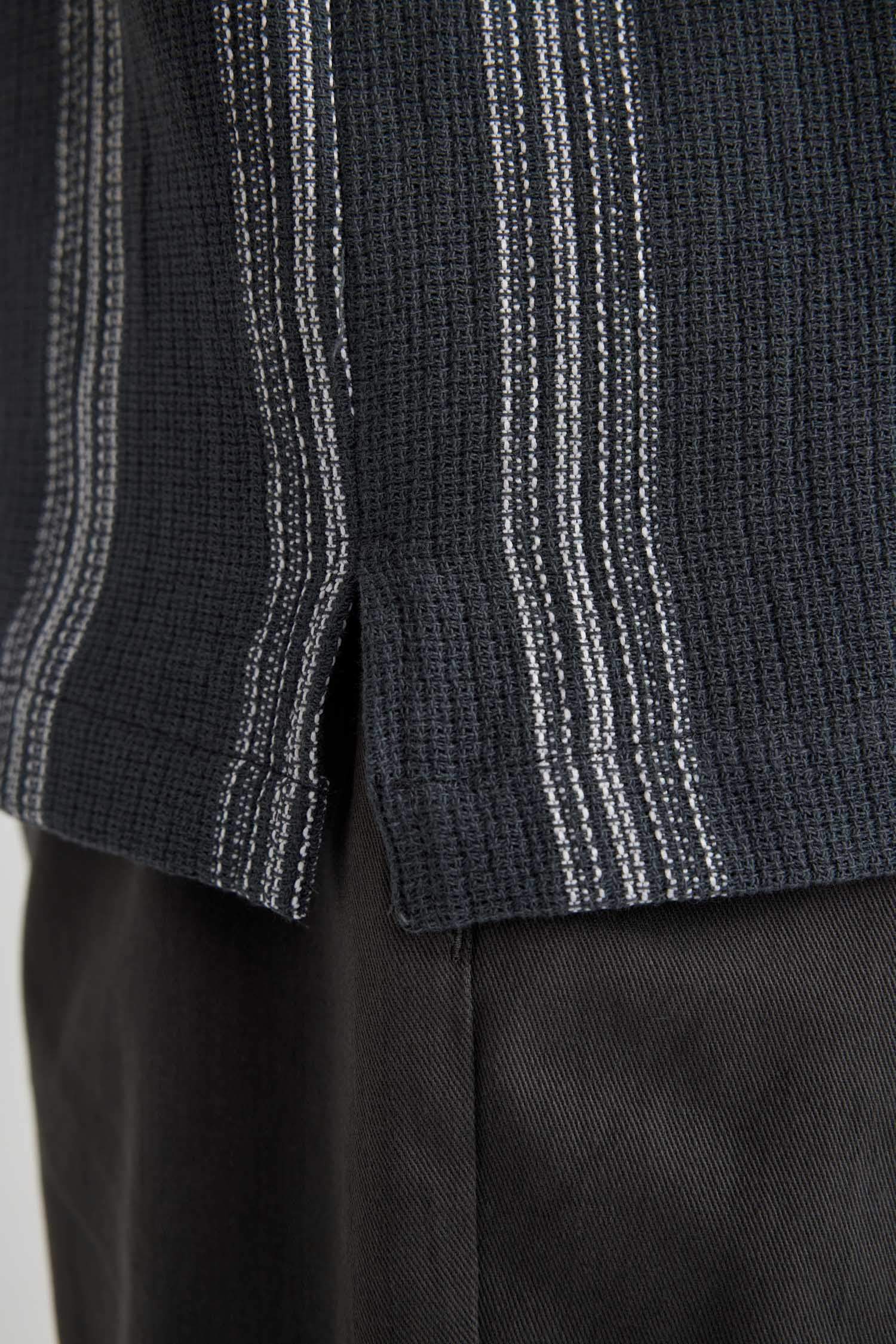 Relax Fit Resort Collar Striped Short Sleeve Shirt