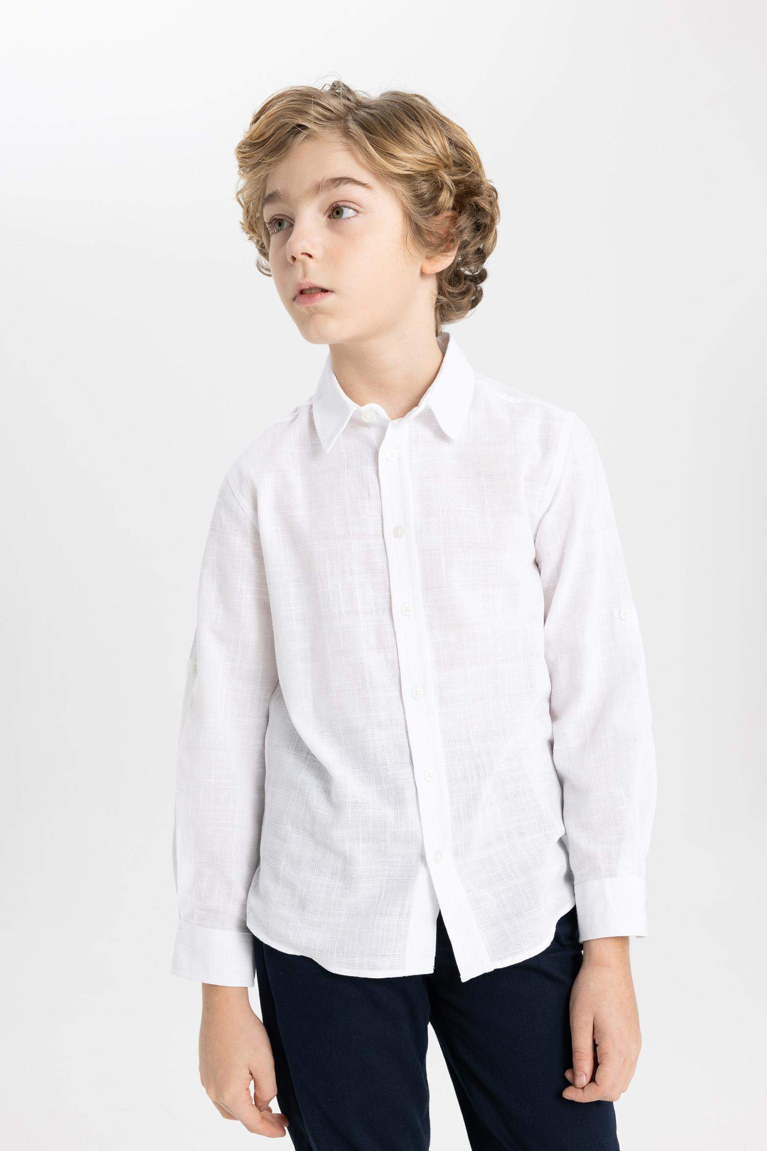 Erkek Çocuk Polo Yaka Uzun Kollu Gömlek