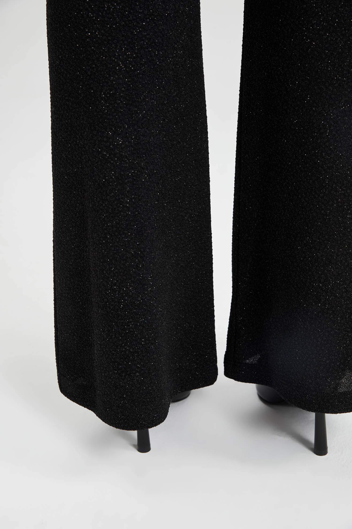 Брюки кльош висока посадка широкі штанини Lurexlı для жінок