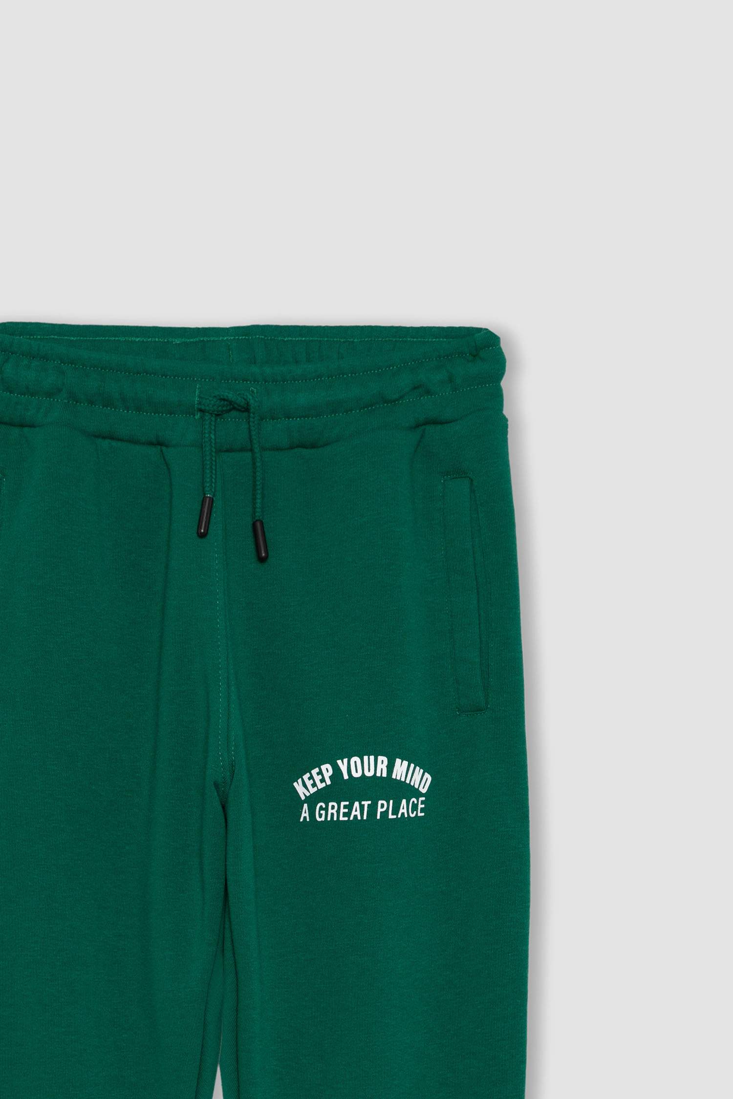 Boy Loose Fit Thick Sweatshirt Fabric Trousers