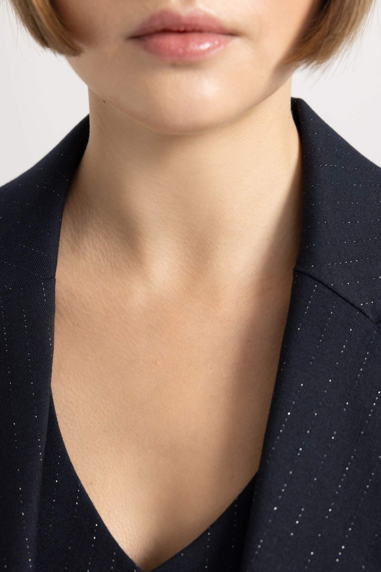 سترة بليزر مخطط قصة فضفاضة