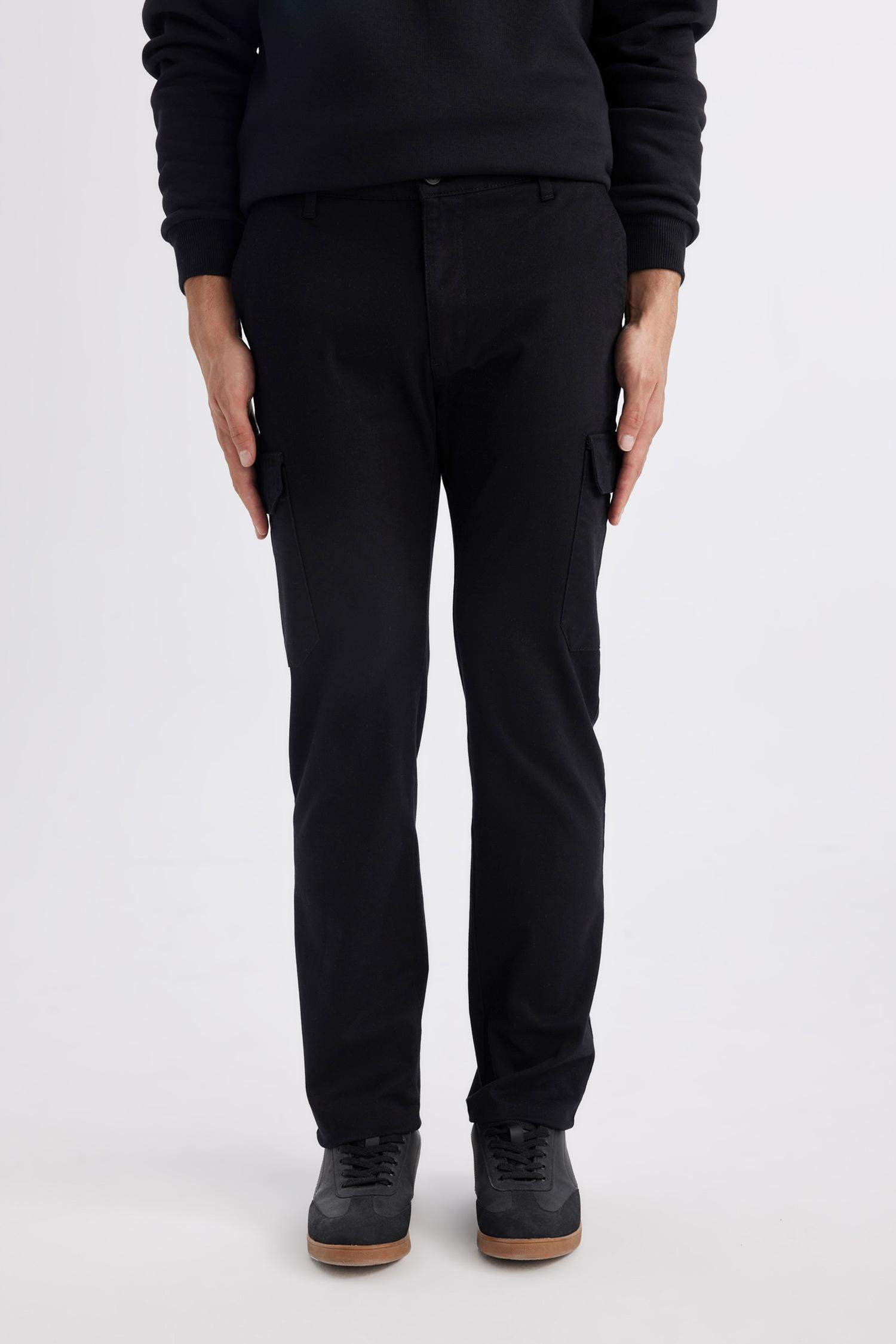Regular Fit Cargo Pocket Twill Trousers