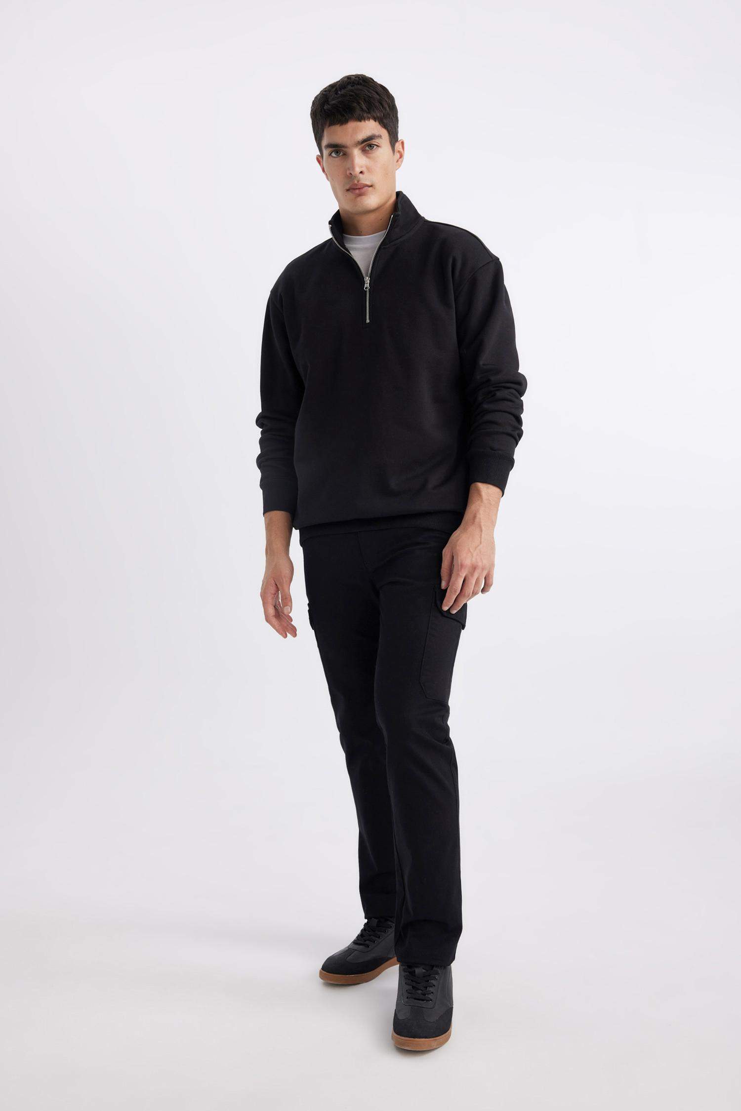 Regular Fit Cargo Pocket Twill Trousers