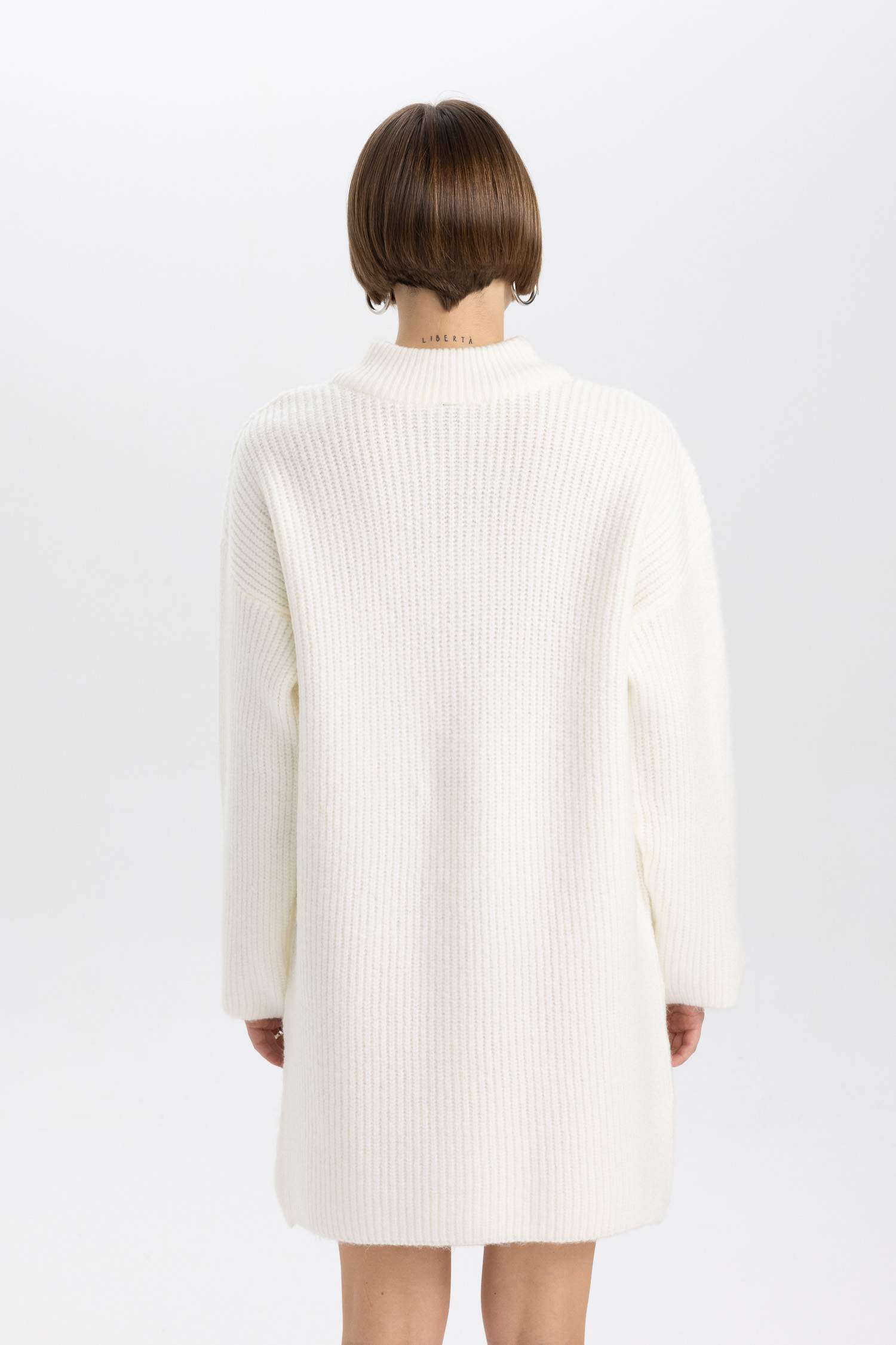 فستان محاك قصة مريحة بسوسته