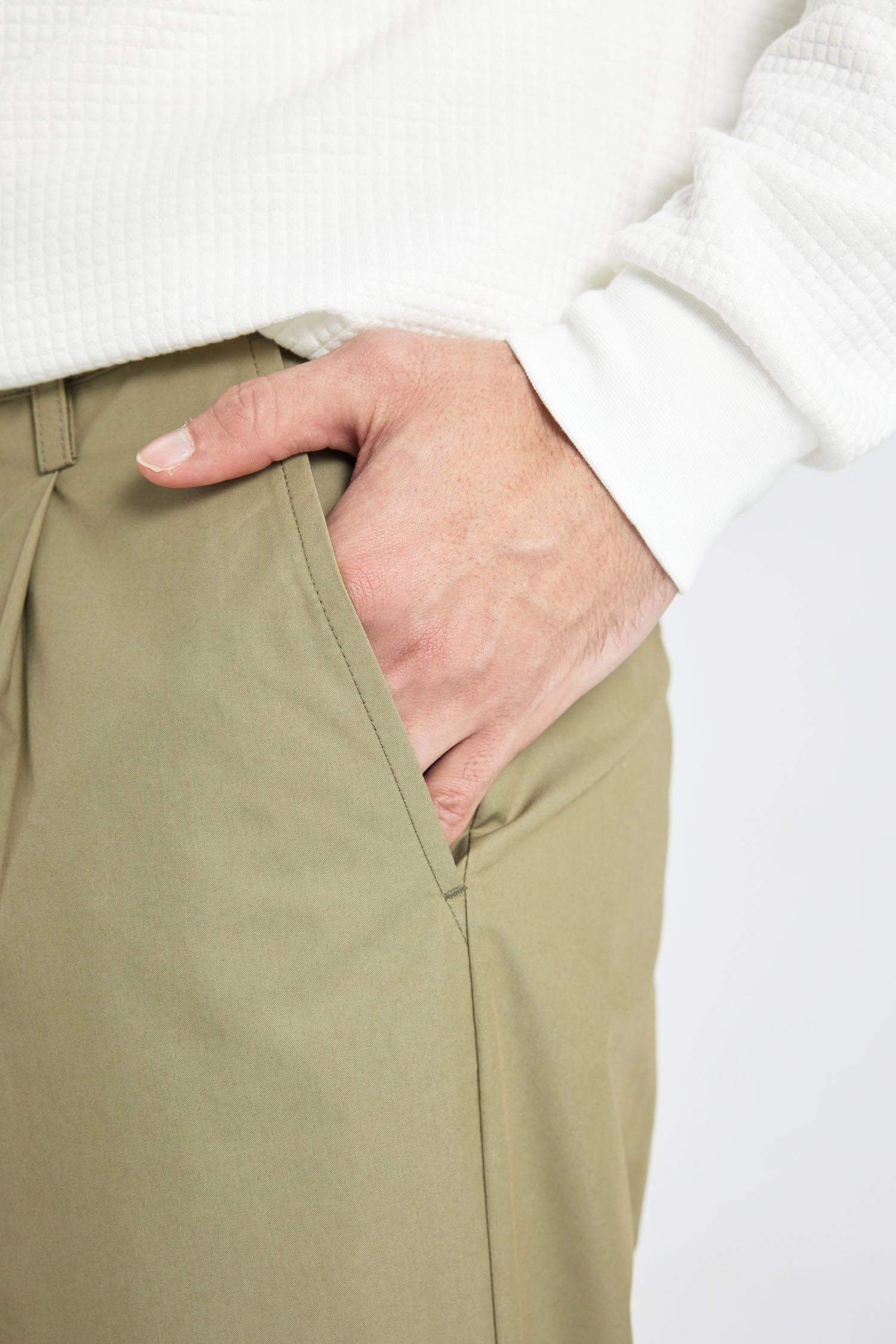 Yazlık Kumaş Pantolon Tapered Fit Normal Kesim Düz Paça Cepli