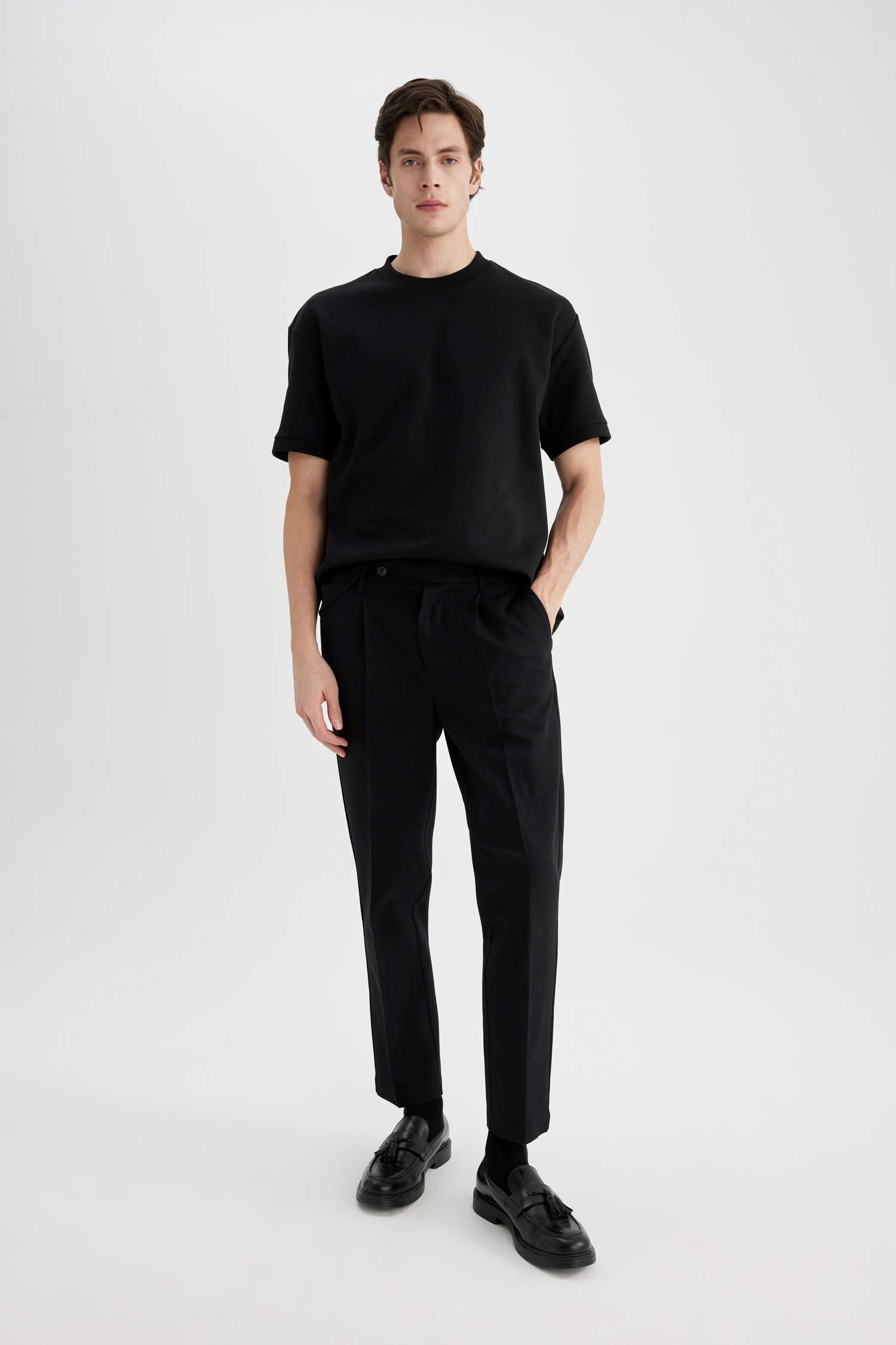 Regular Hem Twill Trousers