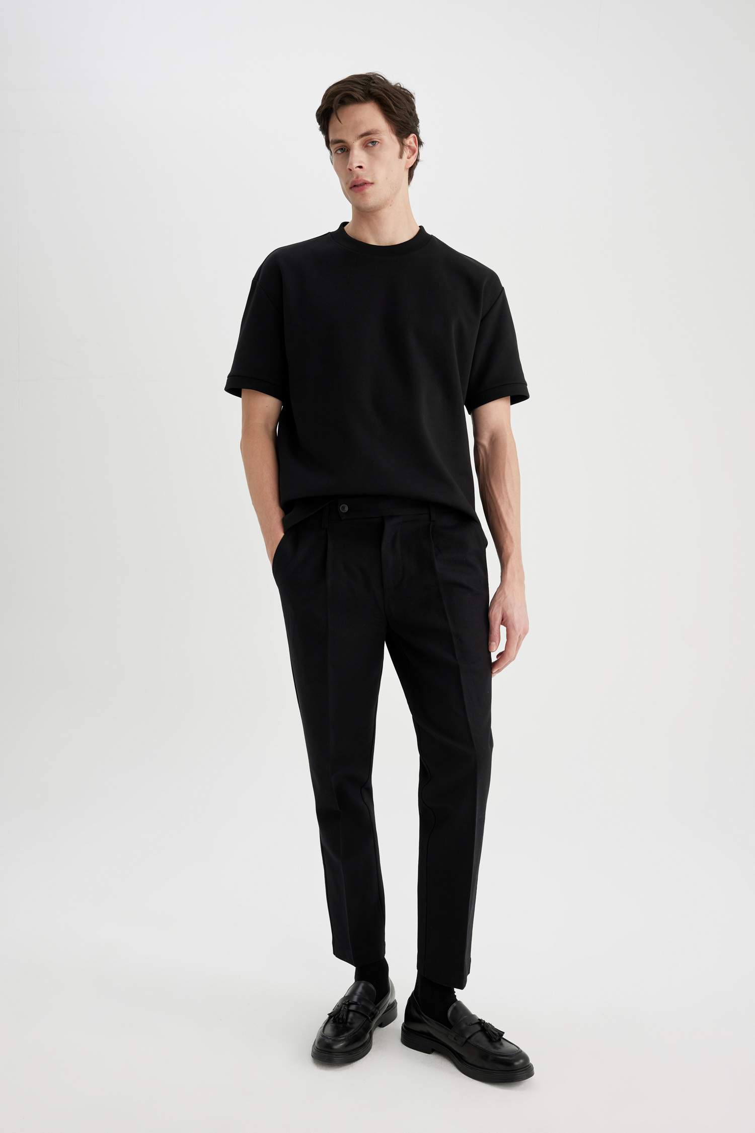 Regular Hem Twill Trousers