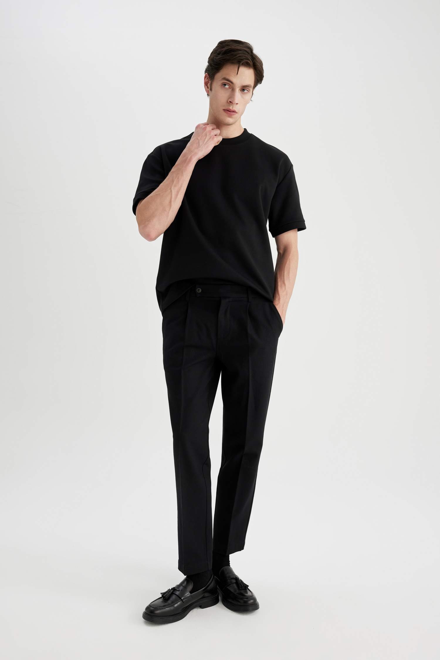 Regular Hem Twill Trousers