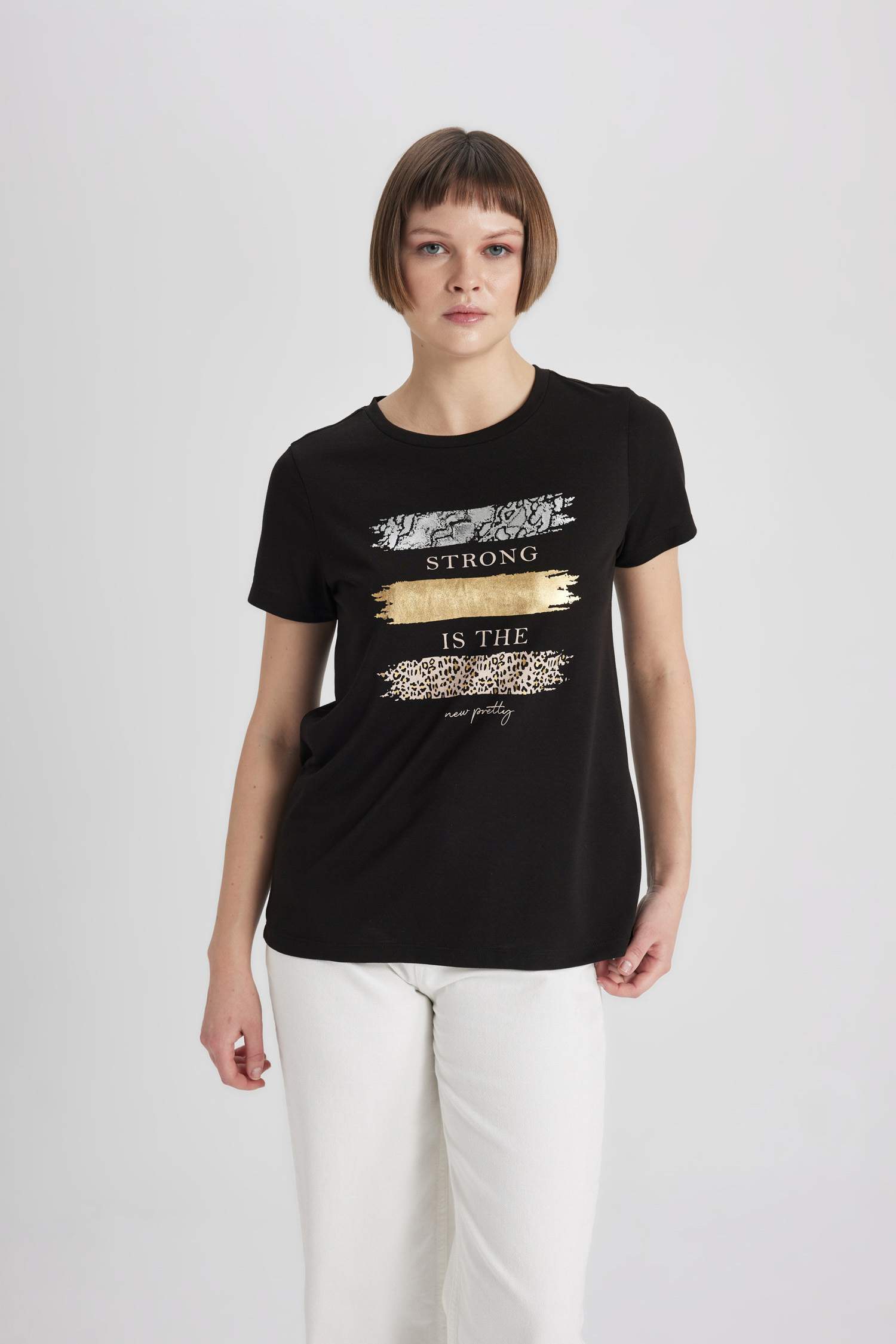 Футболка свободного кроя с леопардовым принтом