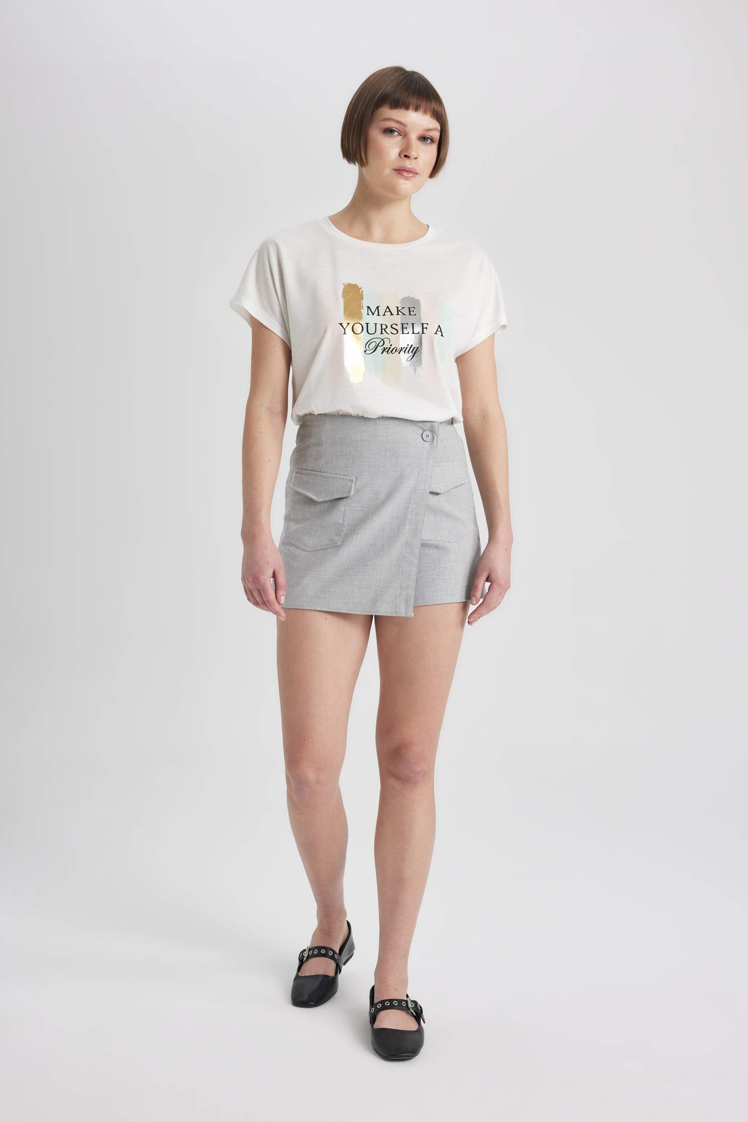 Футболка с круглым вырезом с принтом