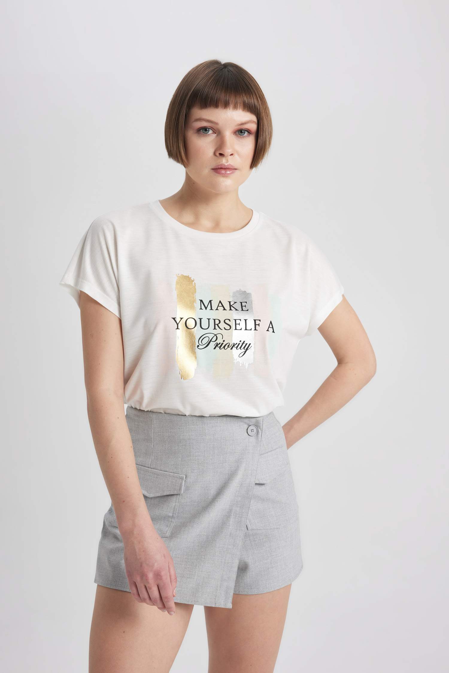 Футболка с круглым вырезом с принтом