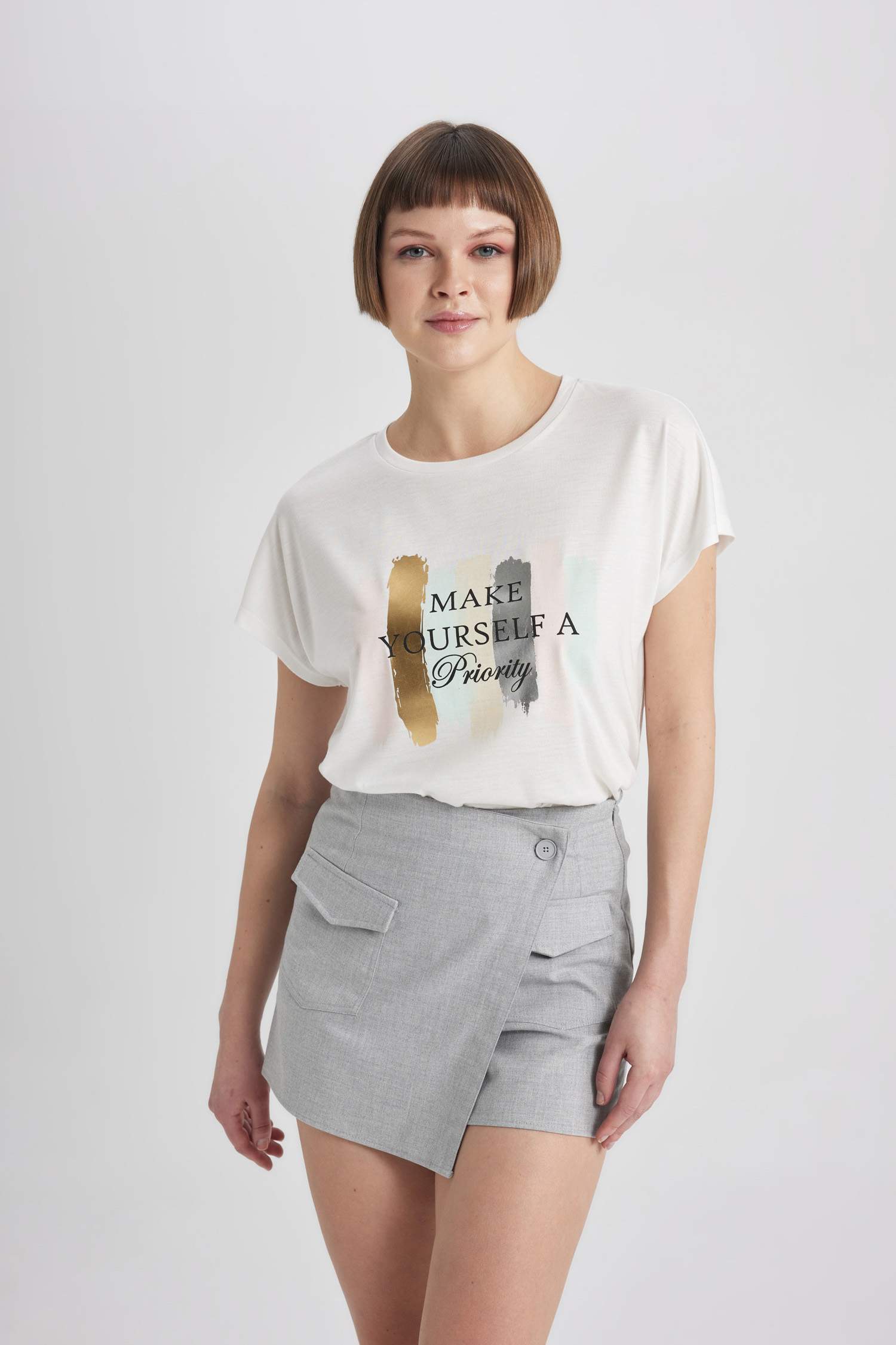 Футболка с круглым вырезом с принтом