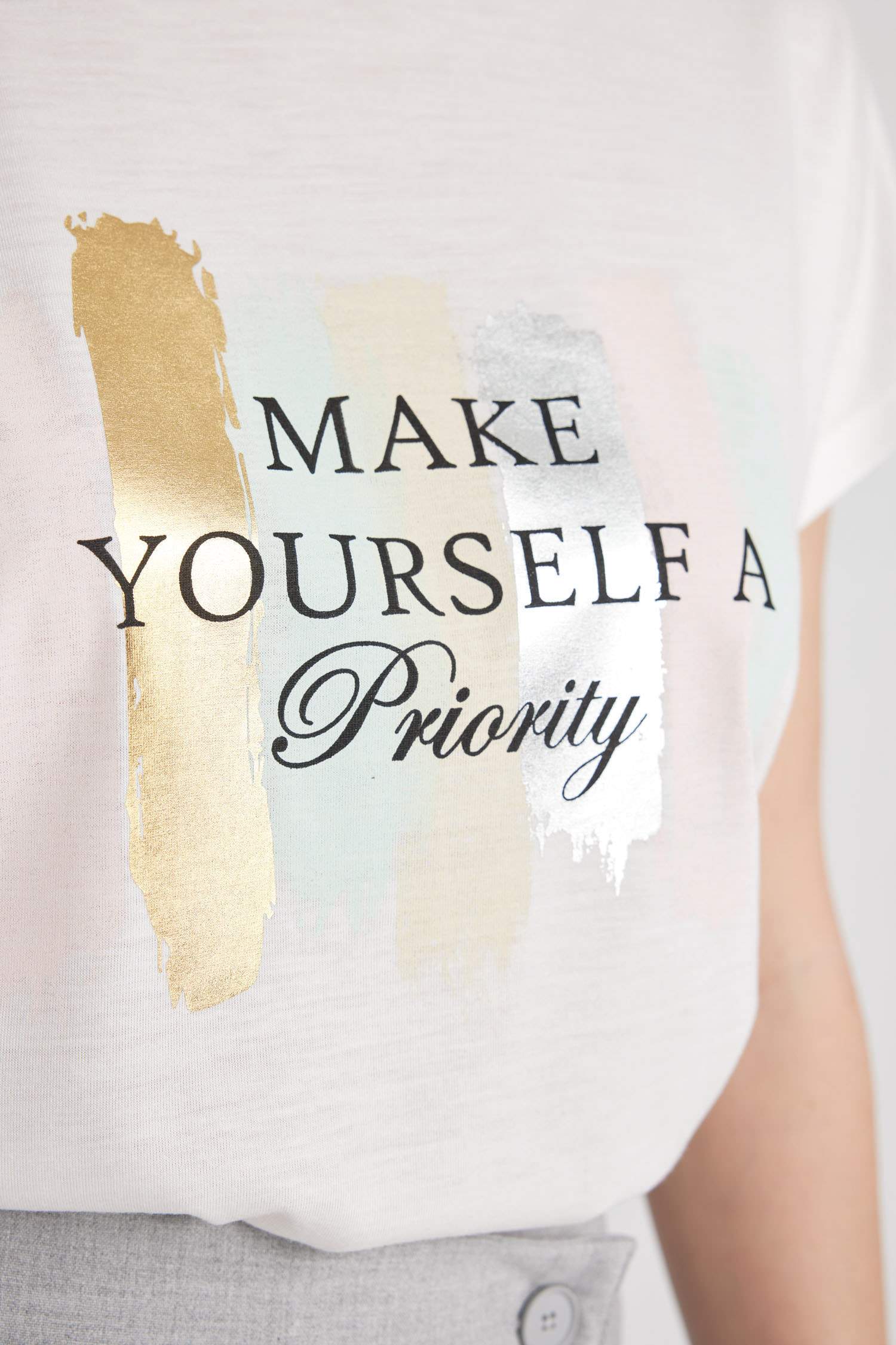 Футболка с круглым вырезом с принтом