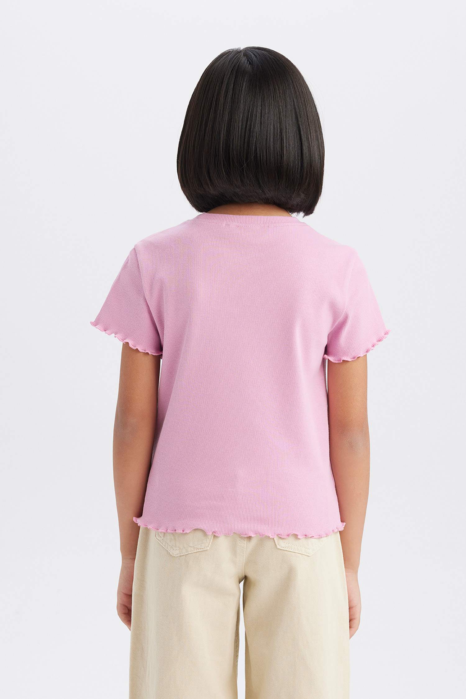 Қыздарға дөңгелек жаға минималл слоган қысқа жеңді Қысқа жеңді футболка