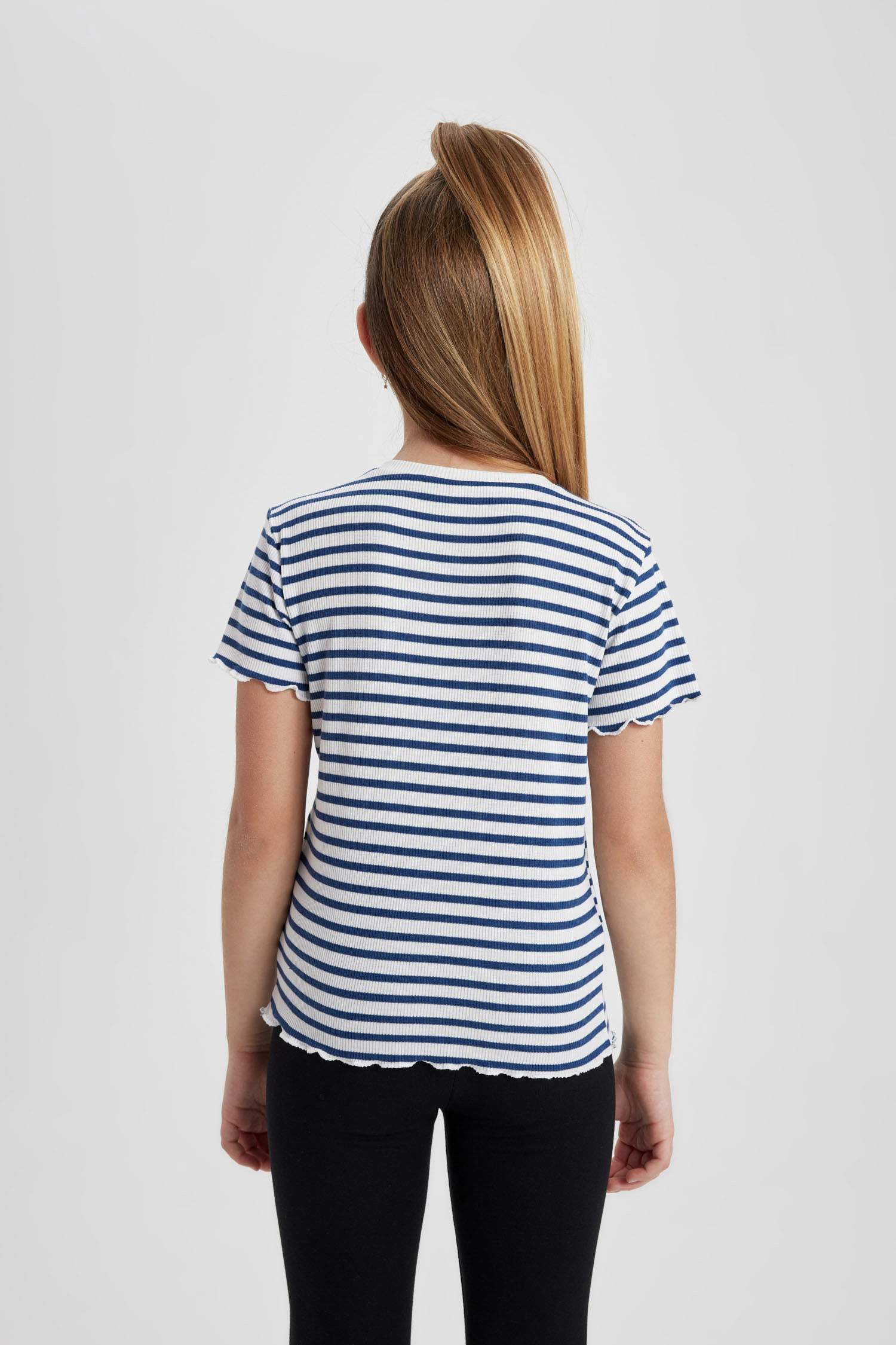 Girl Slim Fit Striped Ribbed Camisole T-Shirt