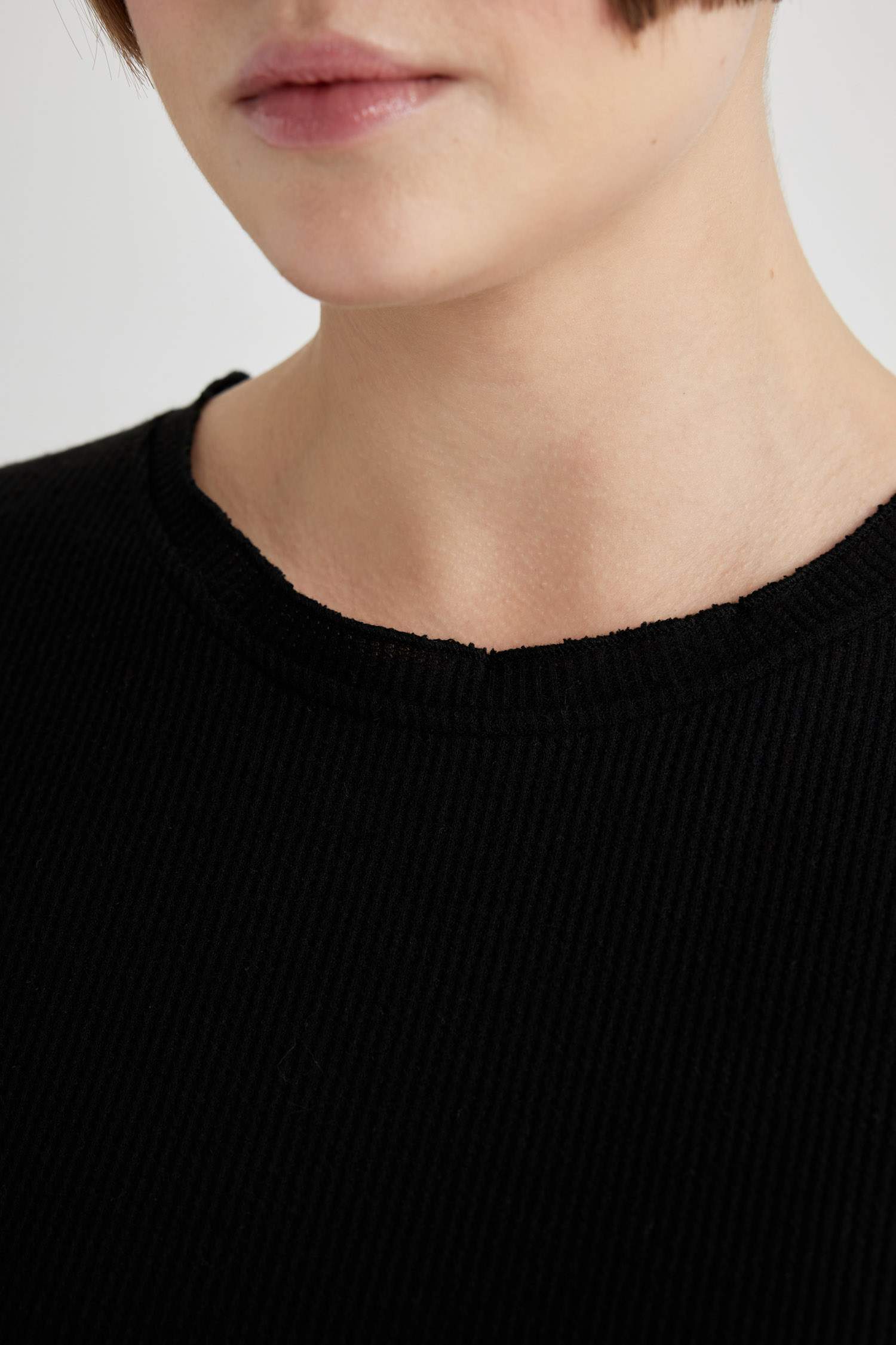 Regular Fit Crew Neck Knitted Tops