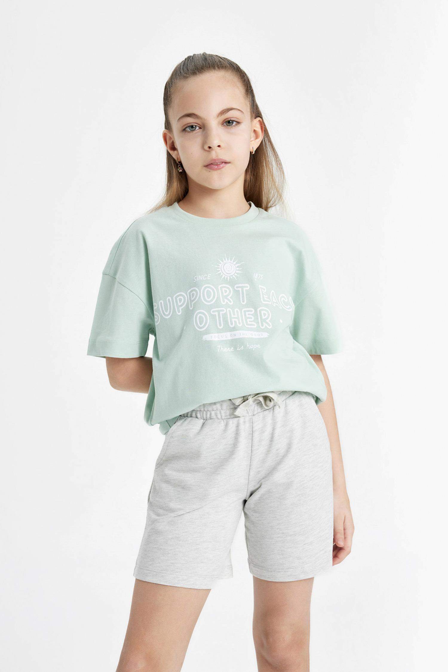 Girl Relax Fit 2 Piece Short Sleeve T-Shirt